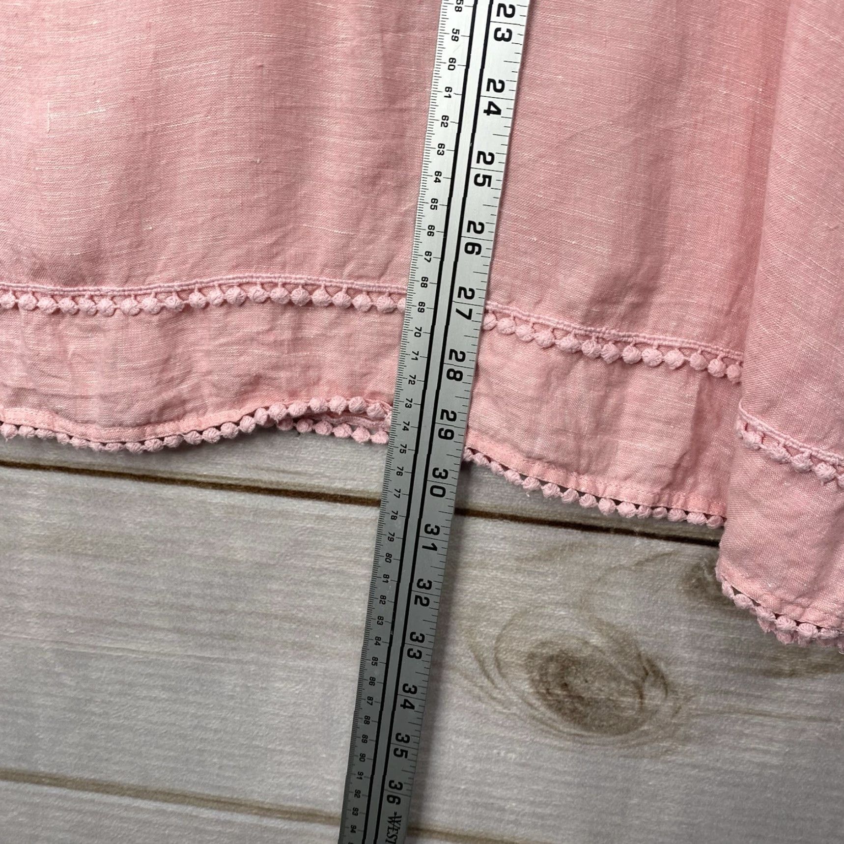 Vintage Tahari Blouse Pink 100% Linen Bell Sleeve 1X Tunic Womens Beach Bohemian Shirt Crew Neck Linen Size XL / US 12-14 / IT 48-50 - 7 Thumbnail