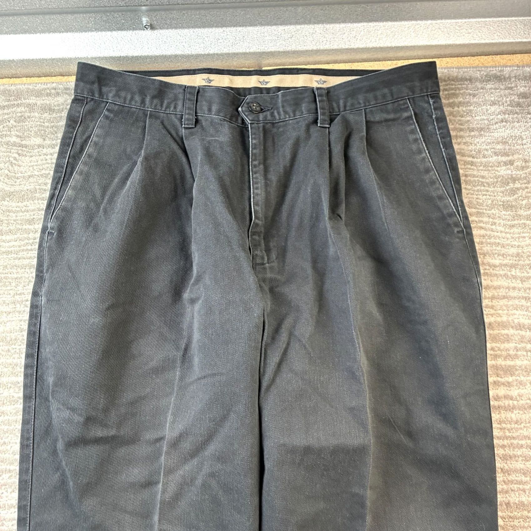 Dockers VINTAGE Dockers Pants Mens 34x29 Blue Trousers Double Pleated Cotton Twill Casual Formal Dressy Chino 5-Pocket Classic Mens Jeans? Size US 34 / EU 50 - 4 Thumbnail