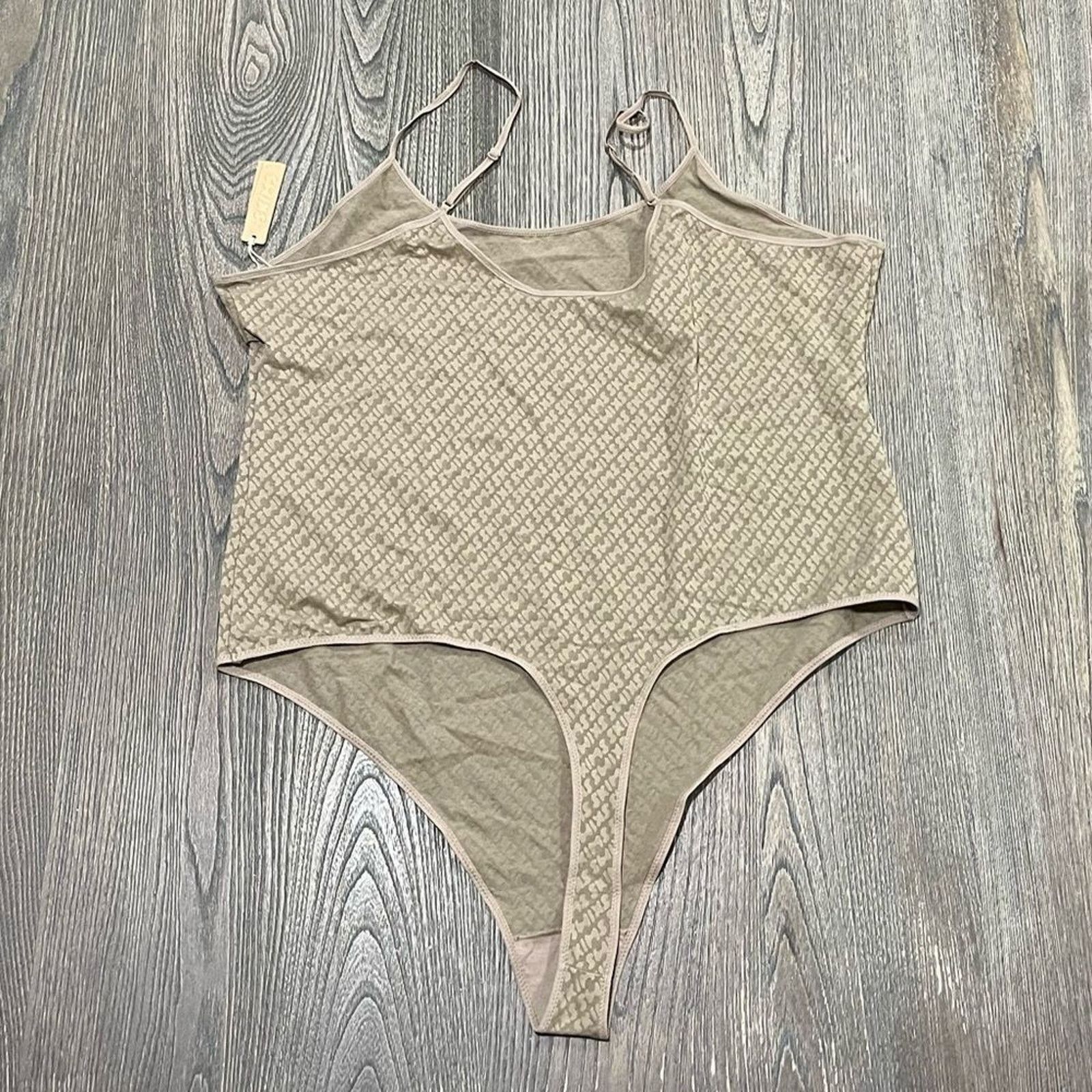 SKIMS NWT Skims Logo Mesh Cami Bodysuit Sleeveless Desert 4X Size 4XL / US 24-26 - 4 Thumbnail