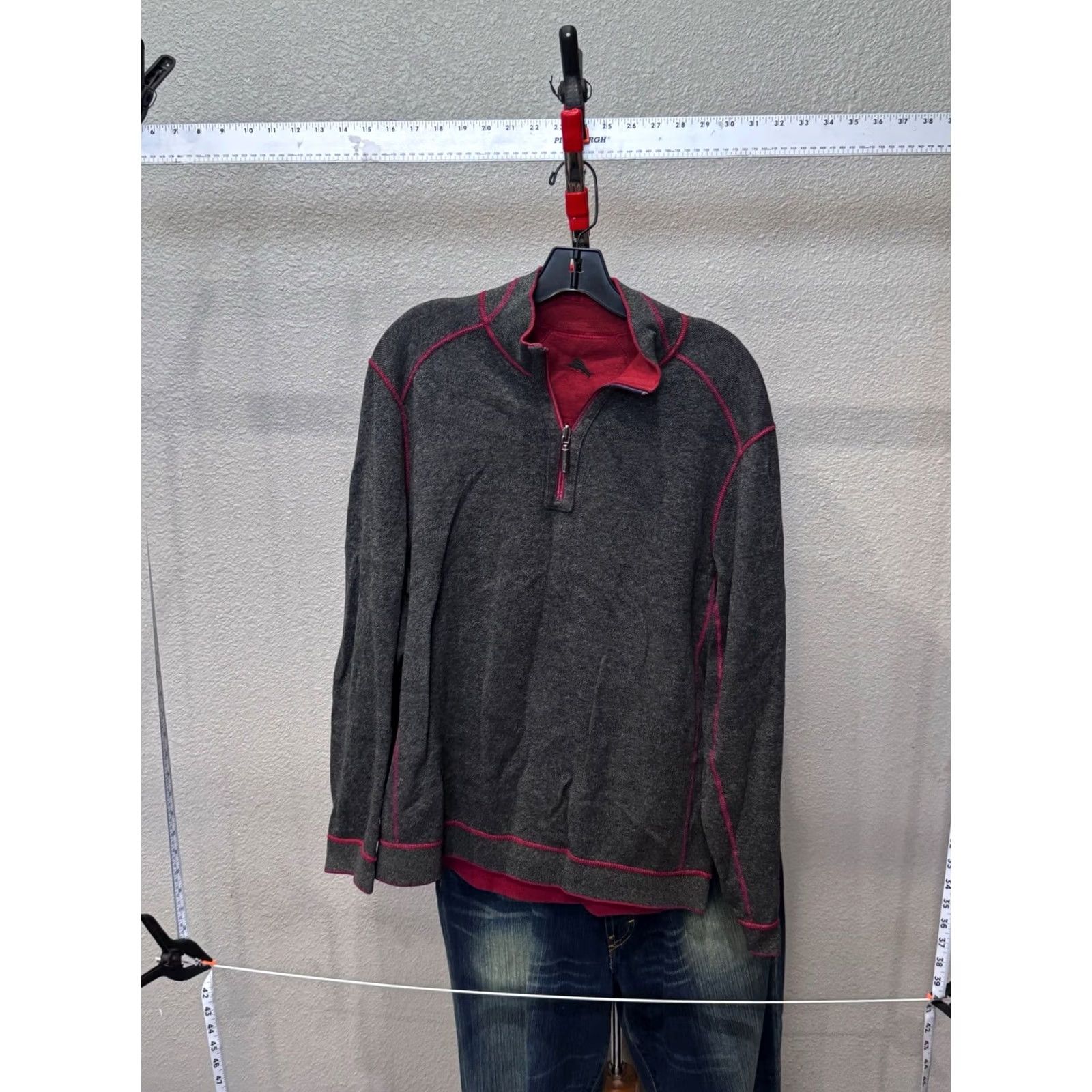 Tommy Bahama Tommy Bahama Sweater Red Gray Reversible Zip Large L Mens Size US L / EU 52-54 / 3 - 3 Thumbnail