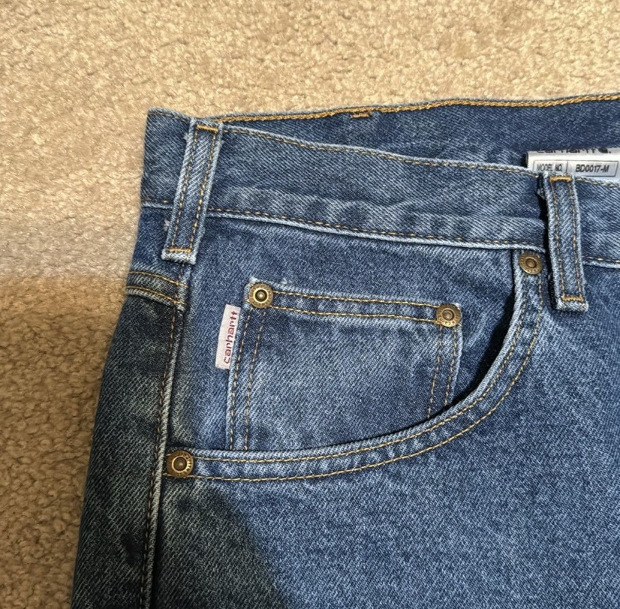 Carhartt Carhartt Men's Blue Relaxed Fit Jeans Size 35W 28L Size US 35 - 5 Thumbnail