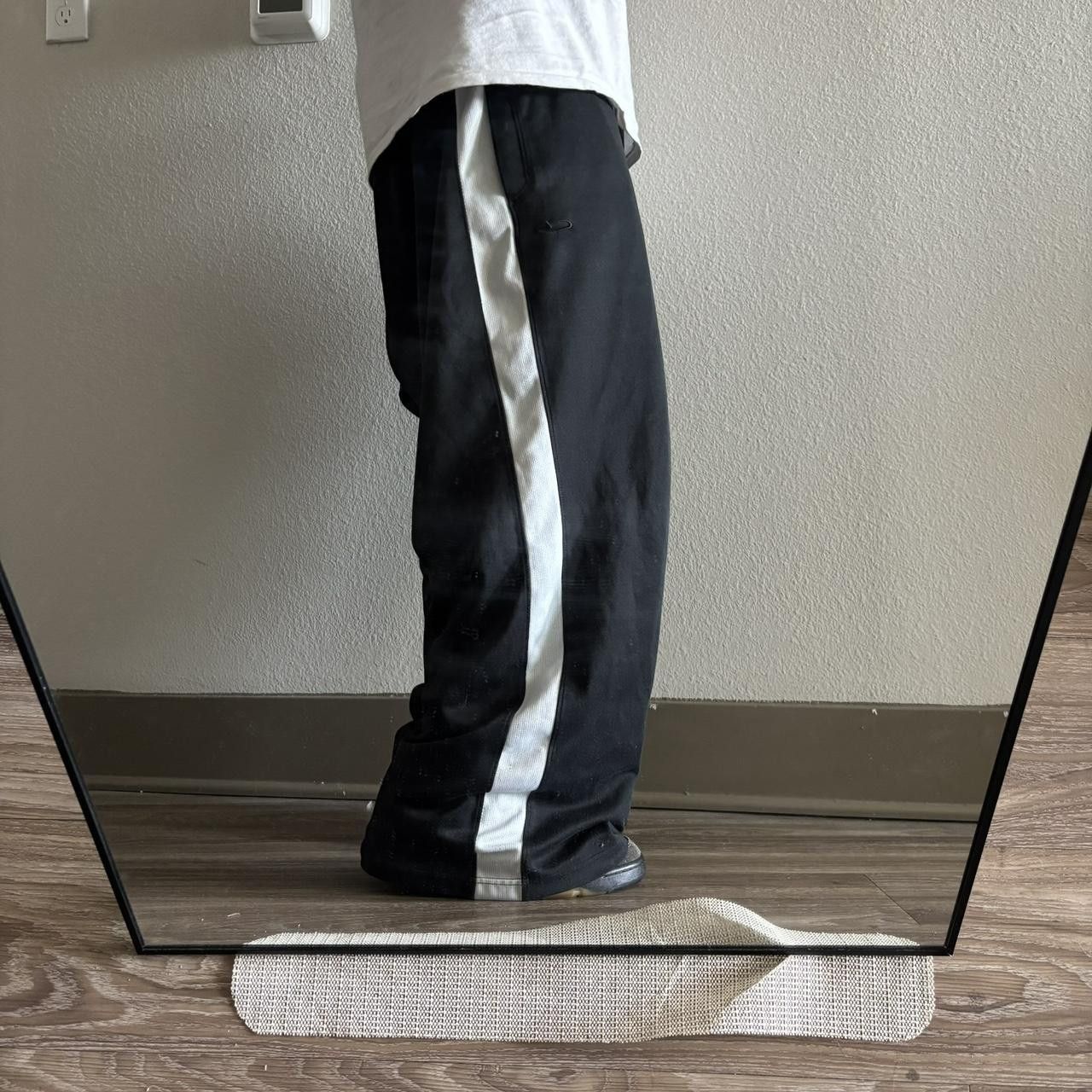 Vintage Crazy Vintage Y2K/2000s Baggy Black White Striped Track Pants! Fits XL Size US 40 / EU 56 - 1 Thumbnail