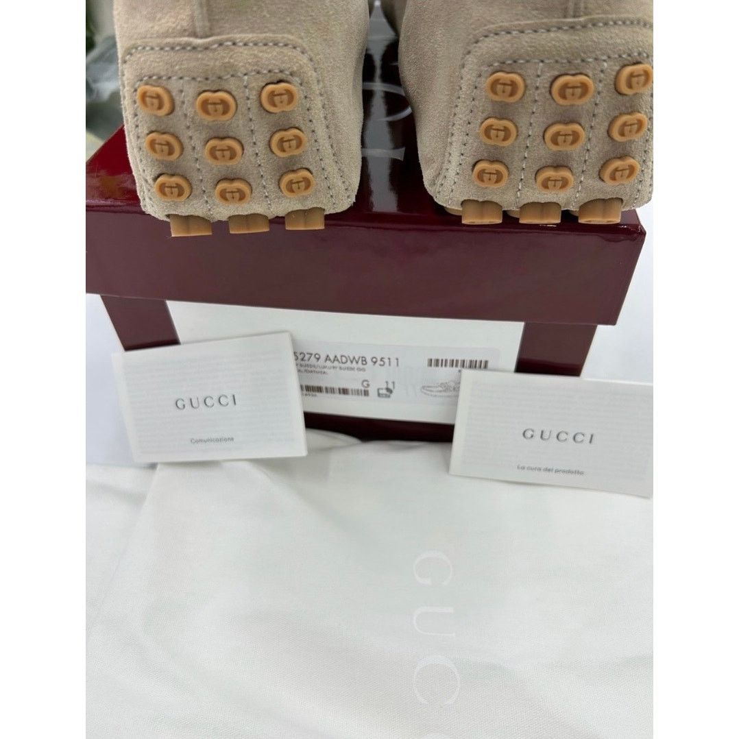 Gucci Men's Gucci, GG embossed suede driver loafers size 11 Size US 11.5 / EU 44-45 - 7 Thumbnail