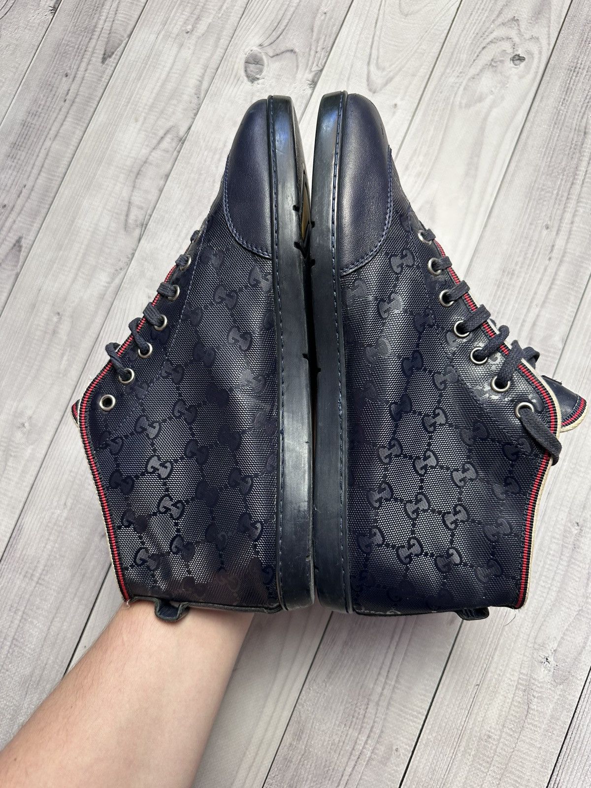 Vintage Vintage Gucci shoes boots monogram blue size US7,5/8 Size US 7.5 / EU 40-41 - 8 Thumbnail