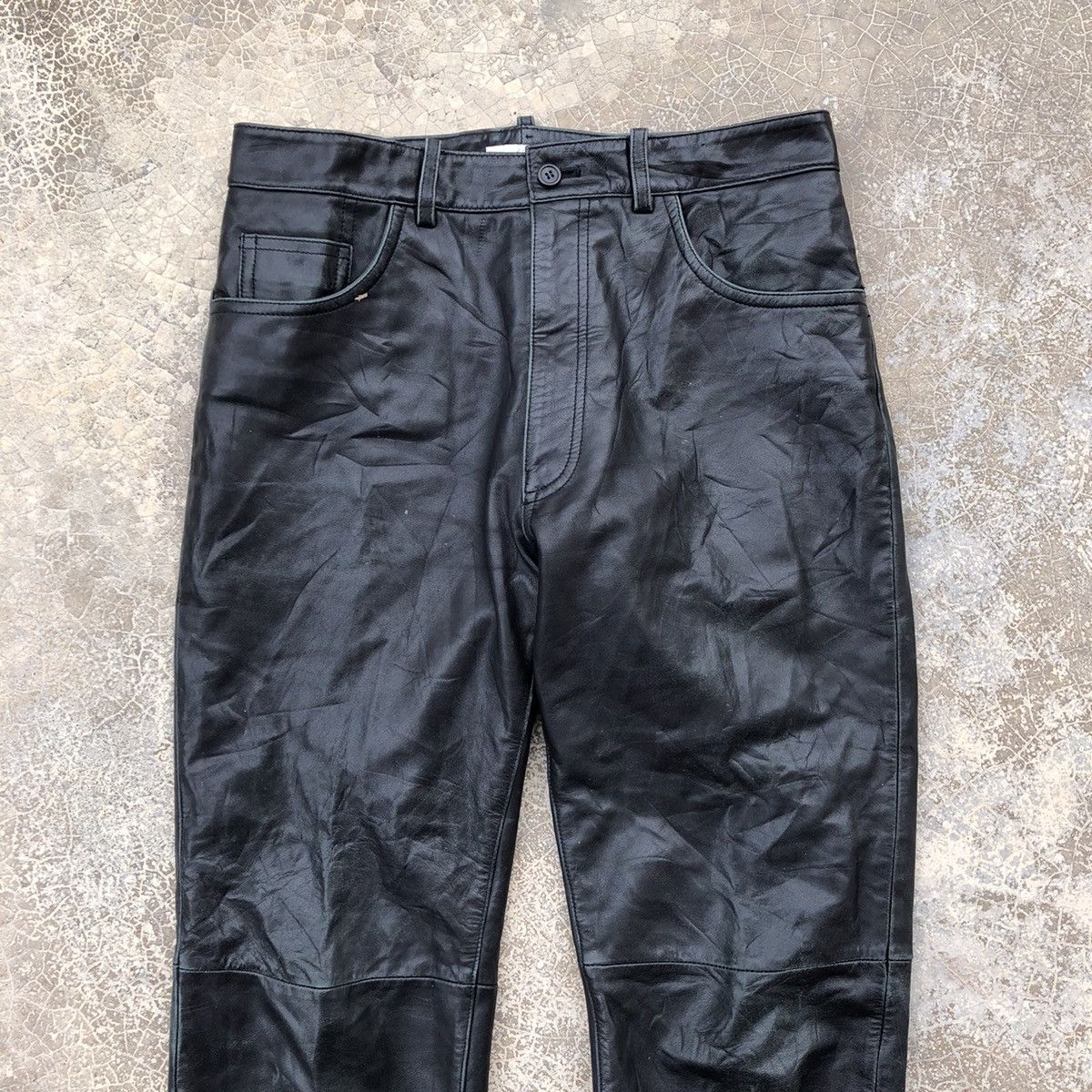 Leather × Paul Smith PAUL SMITH London Black Leather Pants Size US 31 - 3 Thumbnail