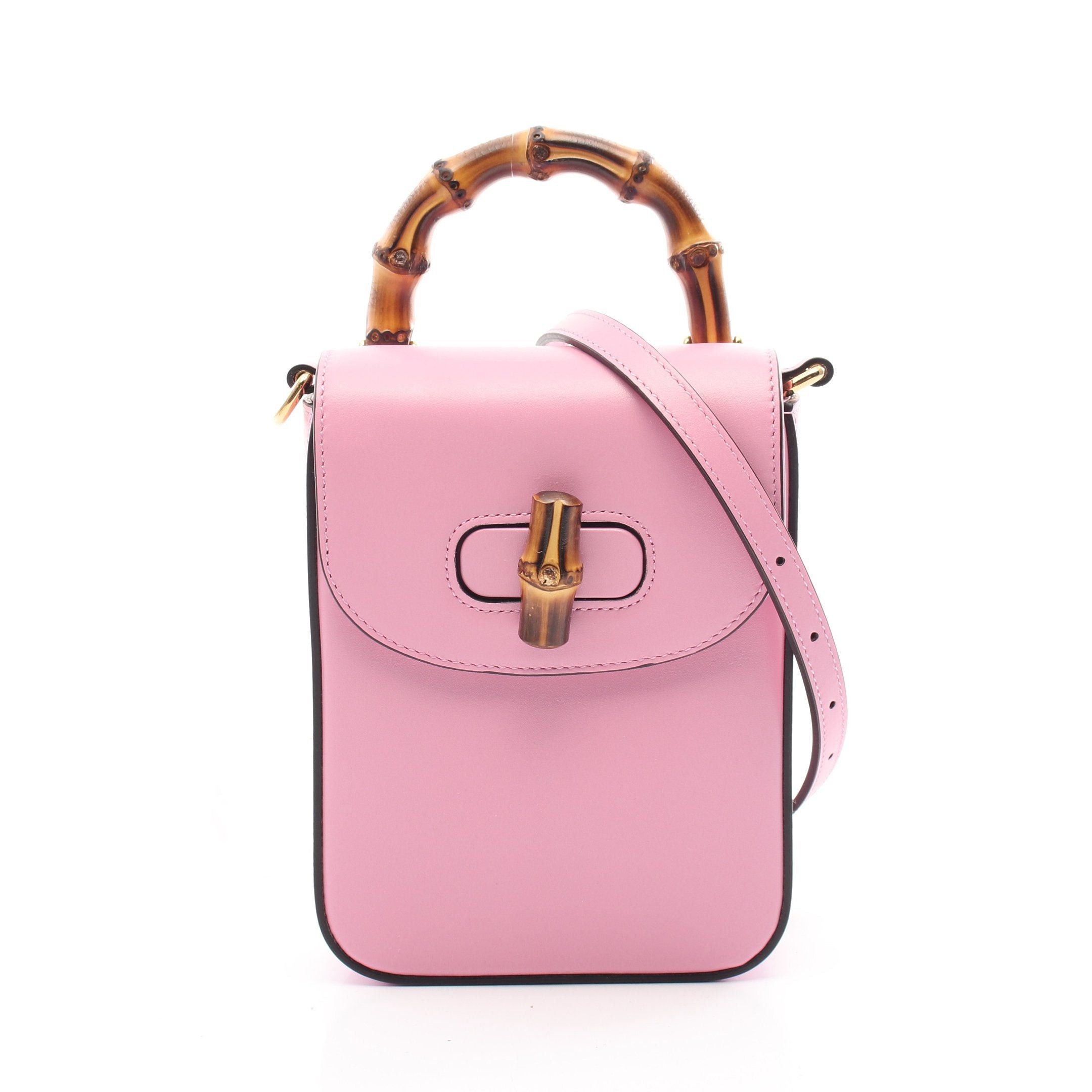 Gucci Gucci Bamboo Handbag Leather Pink 3Way Size ONE SIZE - 1 Thumbnail