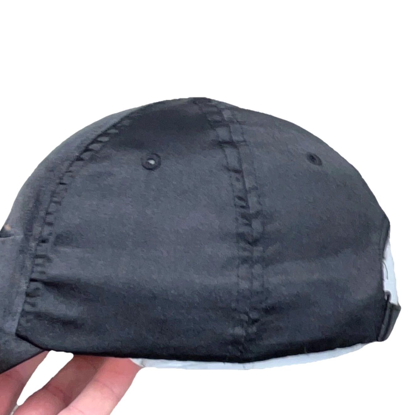 Nike VINTAGE Nike Hat Cap Black Velvet Valor Strap Back Ladies Womens Y2K Cyber 00s* Nike Cap Women Adjustable Velvet Logo Sports Modern 90s Size ONE SIZE - 4 Thumbnail