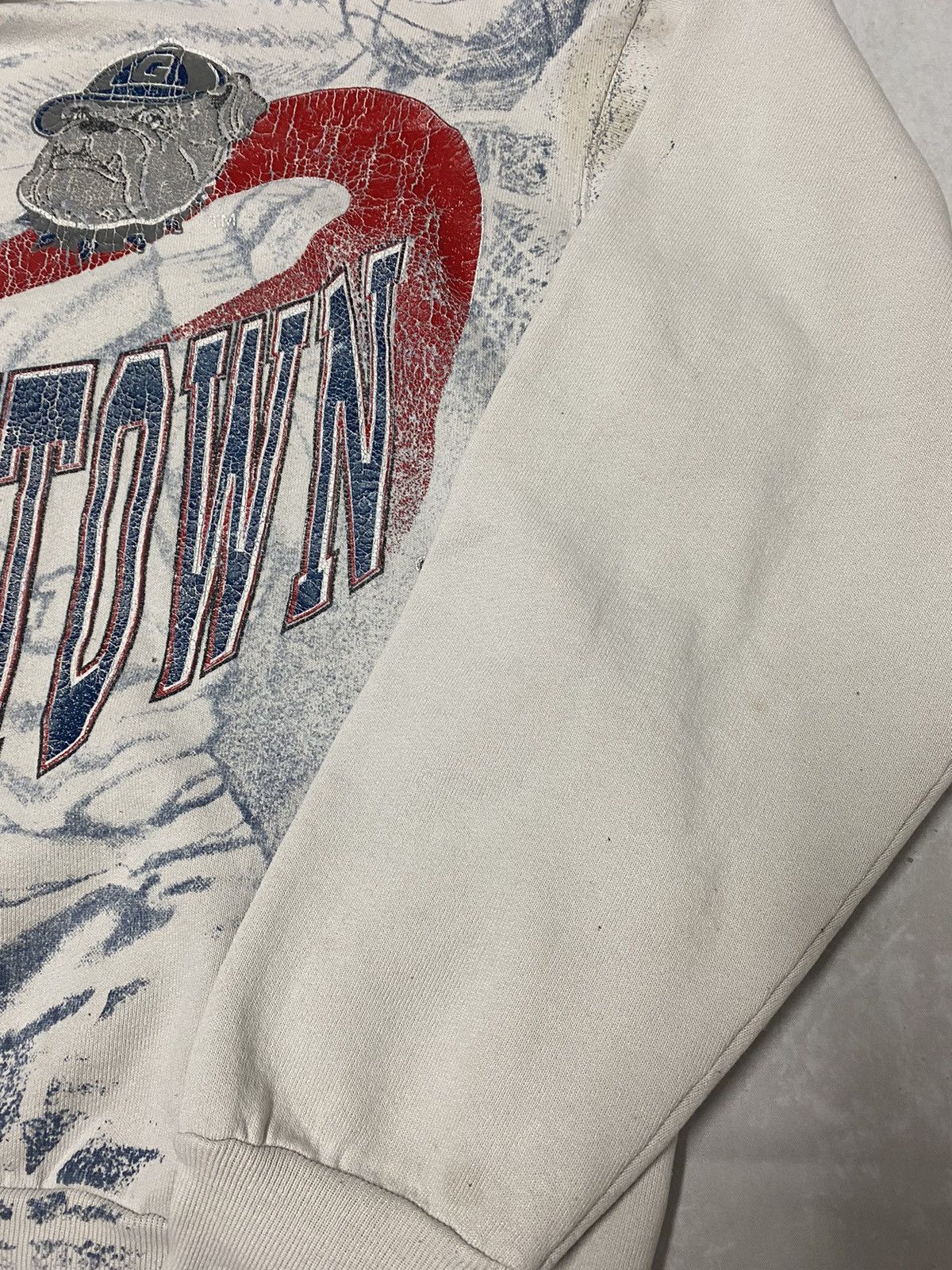 Vintage Vintage 90s Georgetown Hoyas Grail Basketball AOP Sweater XL Size US XL / EU 56 / 4 - 10 Thumbnail