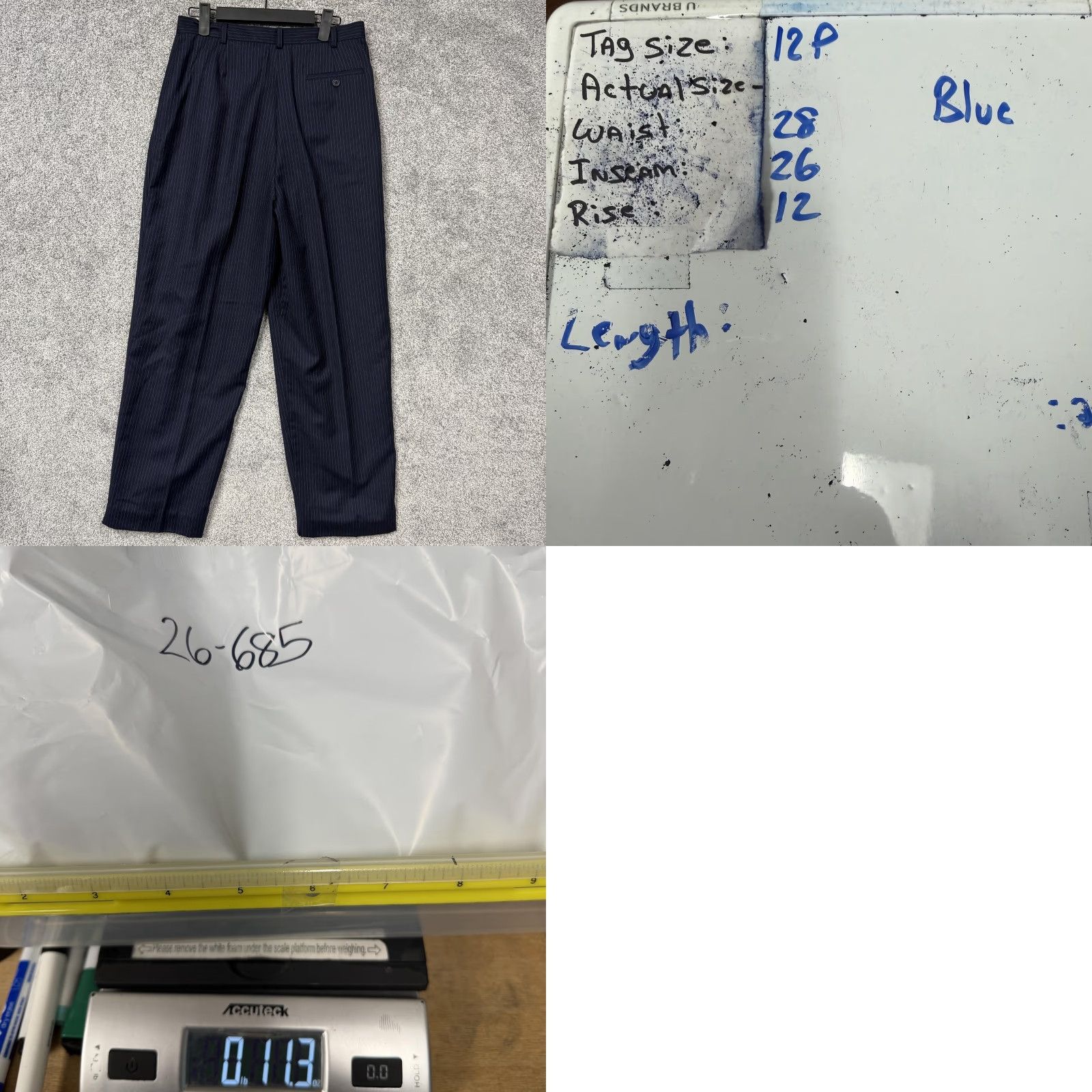 Ralph Lauren Y2K Lauren Ralph Lauren Pants Pinstripe Wool Lined Petite 12P Blue Dress Pants Office Size 34" / US 12 / IT 48 - 9 Thumbnail
