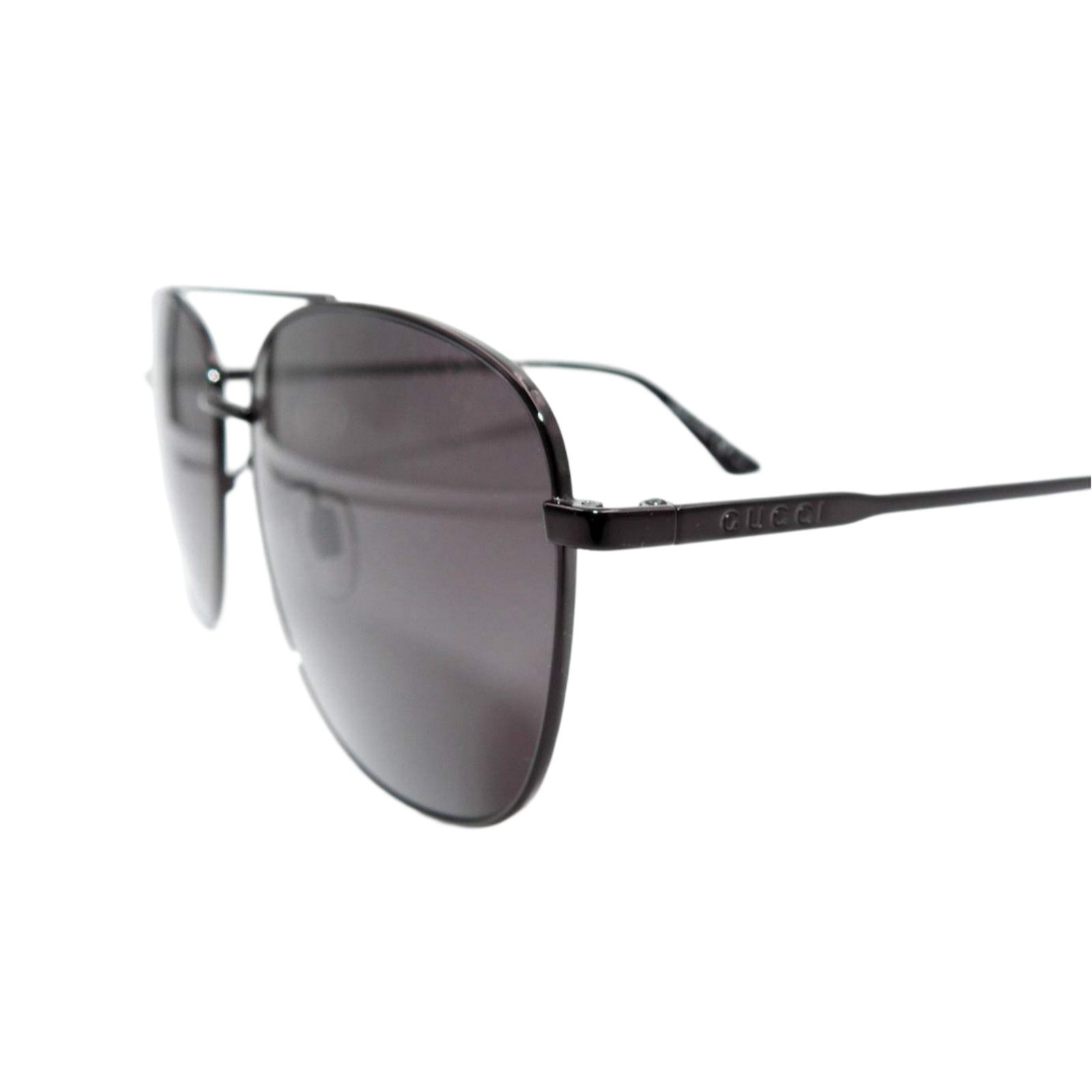 Gucci Gucci Aviator Sunglasses Ruthenium Grey / Grey Lens GG0410SK Size ONE SIZE - 3 Thumbnail