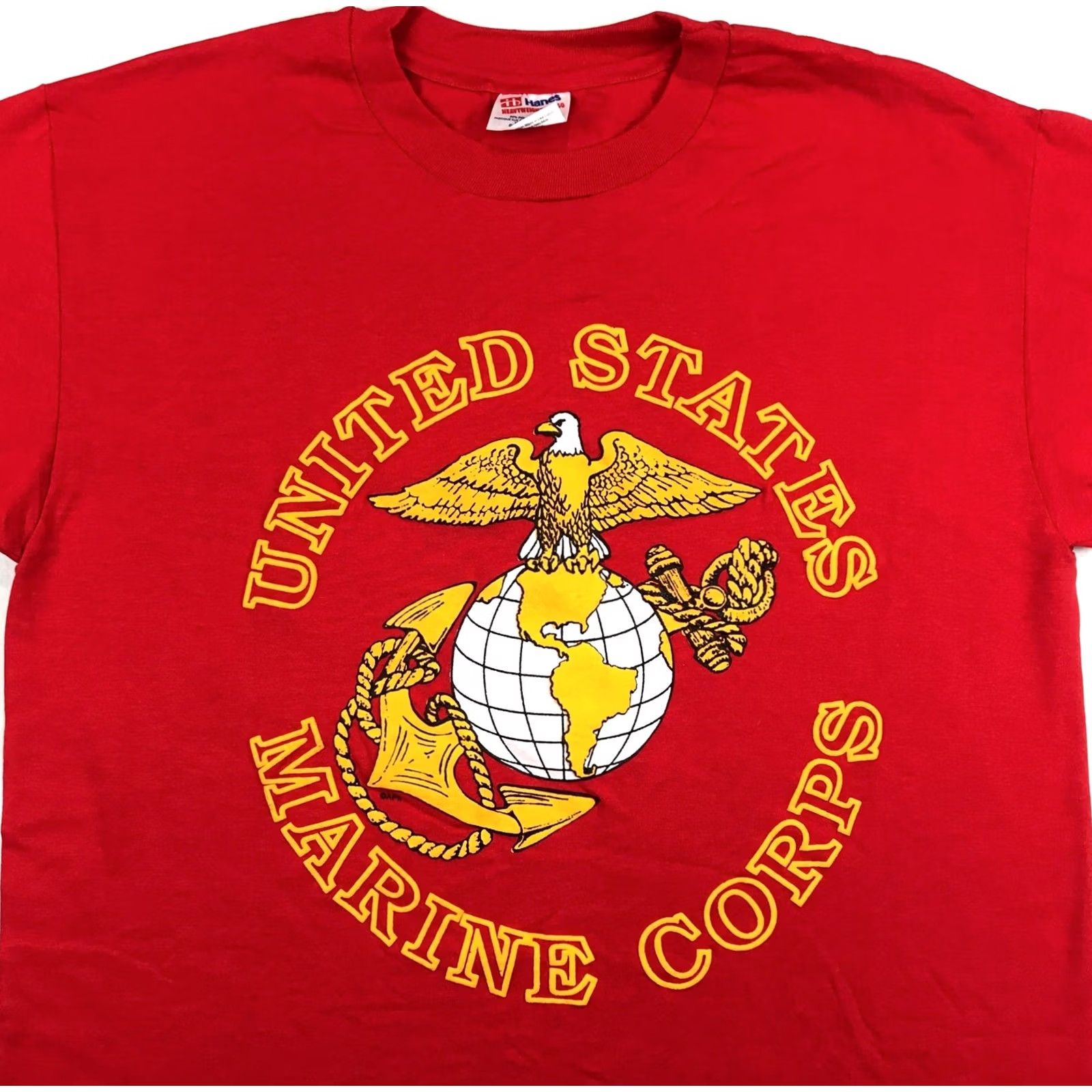 Hanes VINTAGE US MARINE CORPS T-Shirt M Men Red Hanes 80s 90s Deadstock Vintage Military Crew Neck Short Sleeve Medium Shirt WomensMens BoysGirls Size US M / EU 48-50 / 2 - 2 Thumbnail