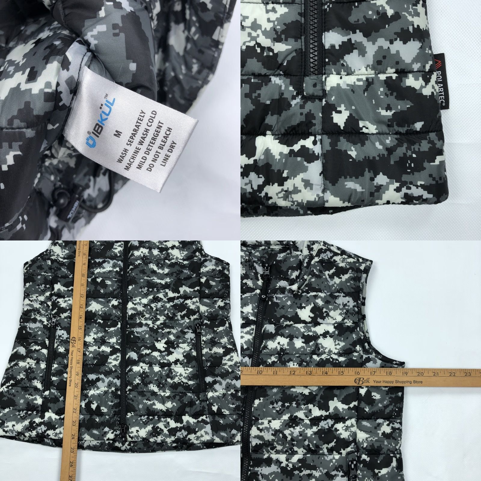 Vintage VINTAGE? No (not vintage) iBKUL Women's Puffer Vest M Digital Camo Polartec Power Fill Full Zip Shirt? Size M / US 6-8 / IT 42-44 - 8 Thumbnail