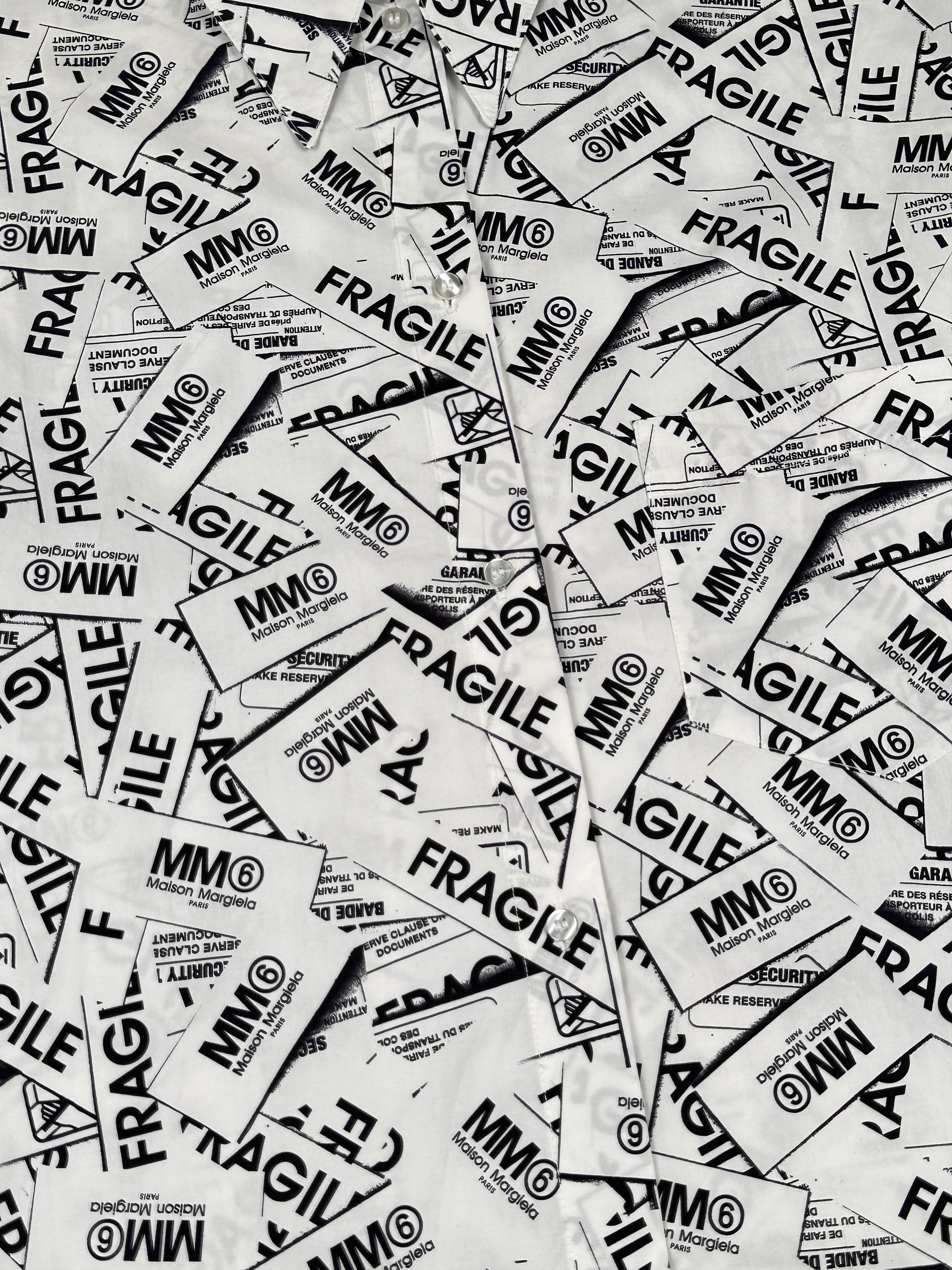 Maison Margiela MM6 Fragile Label Print Shirt Size US L / EU 52-54 / 3 - 7 Thumbnail