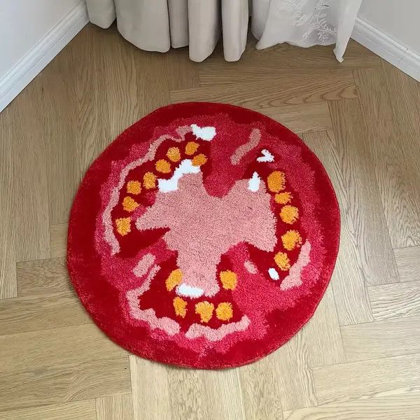 Other Horiuchi x Fumie Tomato Fruit Tufted Rug Size ONE SIZE - 1 Thumbnail