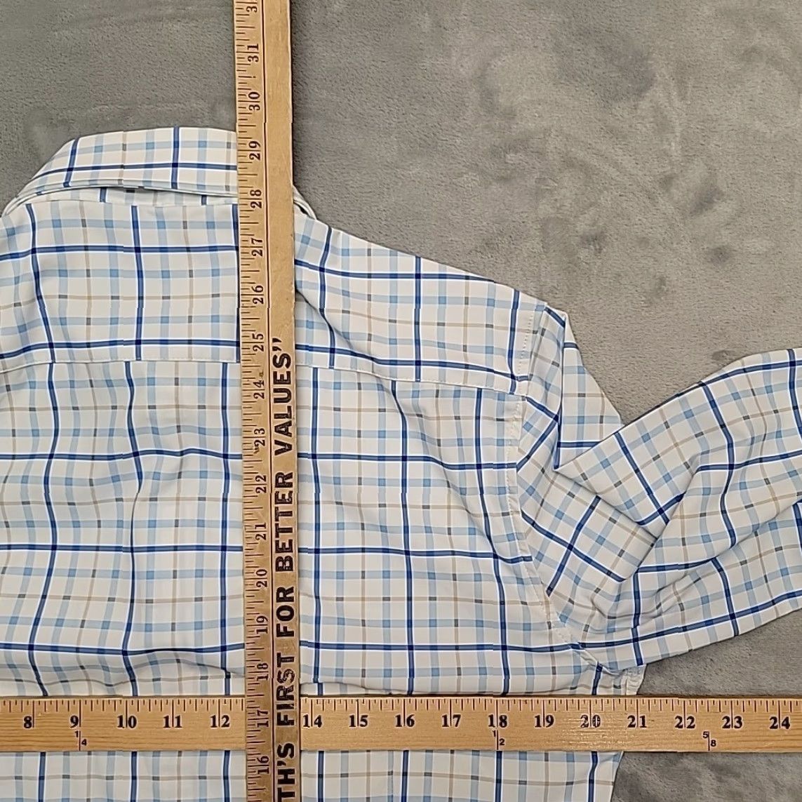ASH Porter Ash Shirt Mens M Blue Kinetic Stretch Performance Knit Long Sleeve Casual Plaid Size US L / EU 52-54 / 3 - 8 Thumbnail