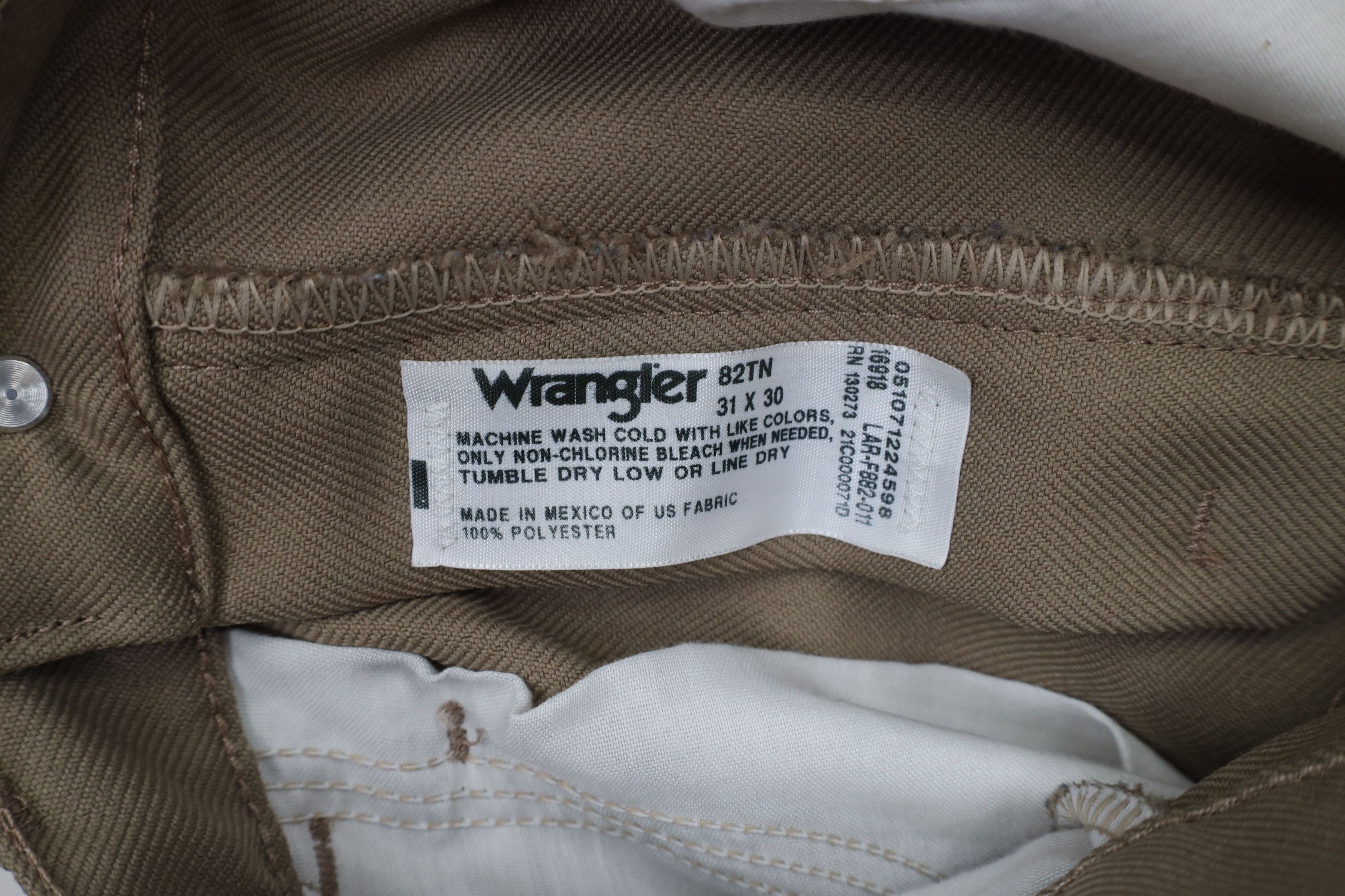 Vintage × Wrangler Vintage 90s Wrangler Knit Western Bootcut Flared Pants Beige Size US 31 - 6 Thumbnail