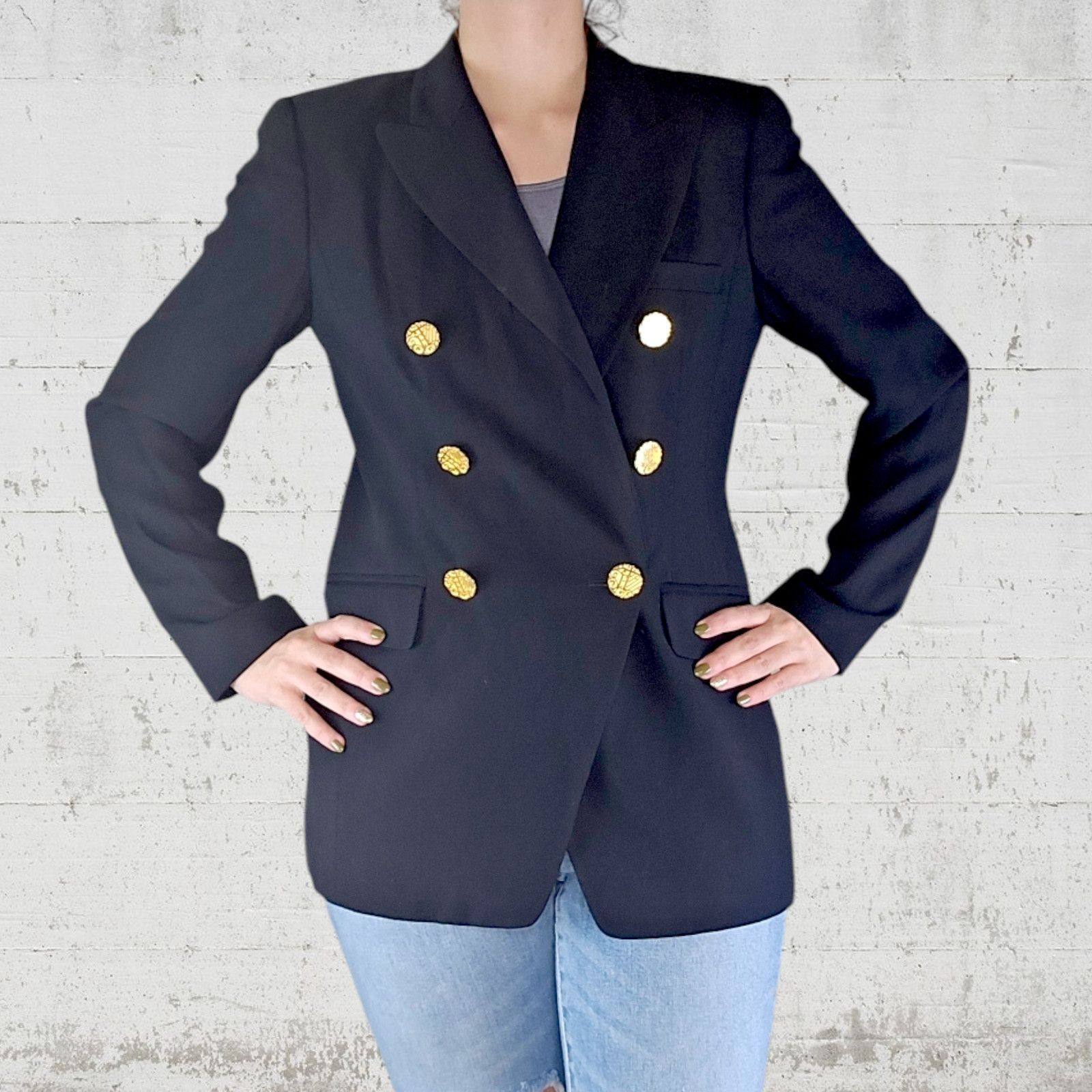 Ellen Tracy Vintage 80s Ellen Tracy Double Breasted Crest Blazer Size 6 Size M / US 6-8 / IT 42-44 - 4 Thumbnail