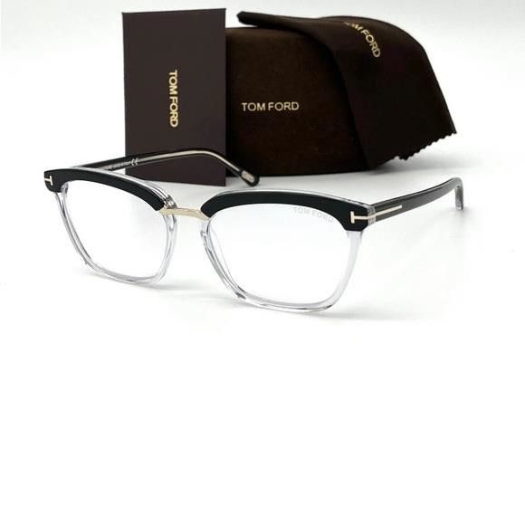 Tom Ford Tom Ford FT5550-B 005 Black Crystal / Blue Block 54mm Eyeg Size ONE SIZE - 1 Thumbnail
