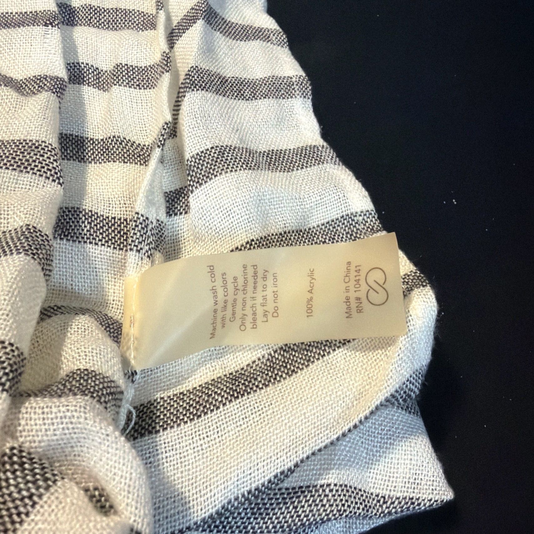 Vintage Calia Striped Scarf Scarf Beige Women, Calia Striped Scarf, Beige Women Scarf Size ONE SIZE - 4 Thumbnail