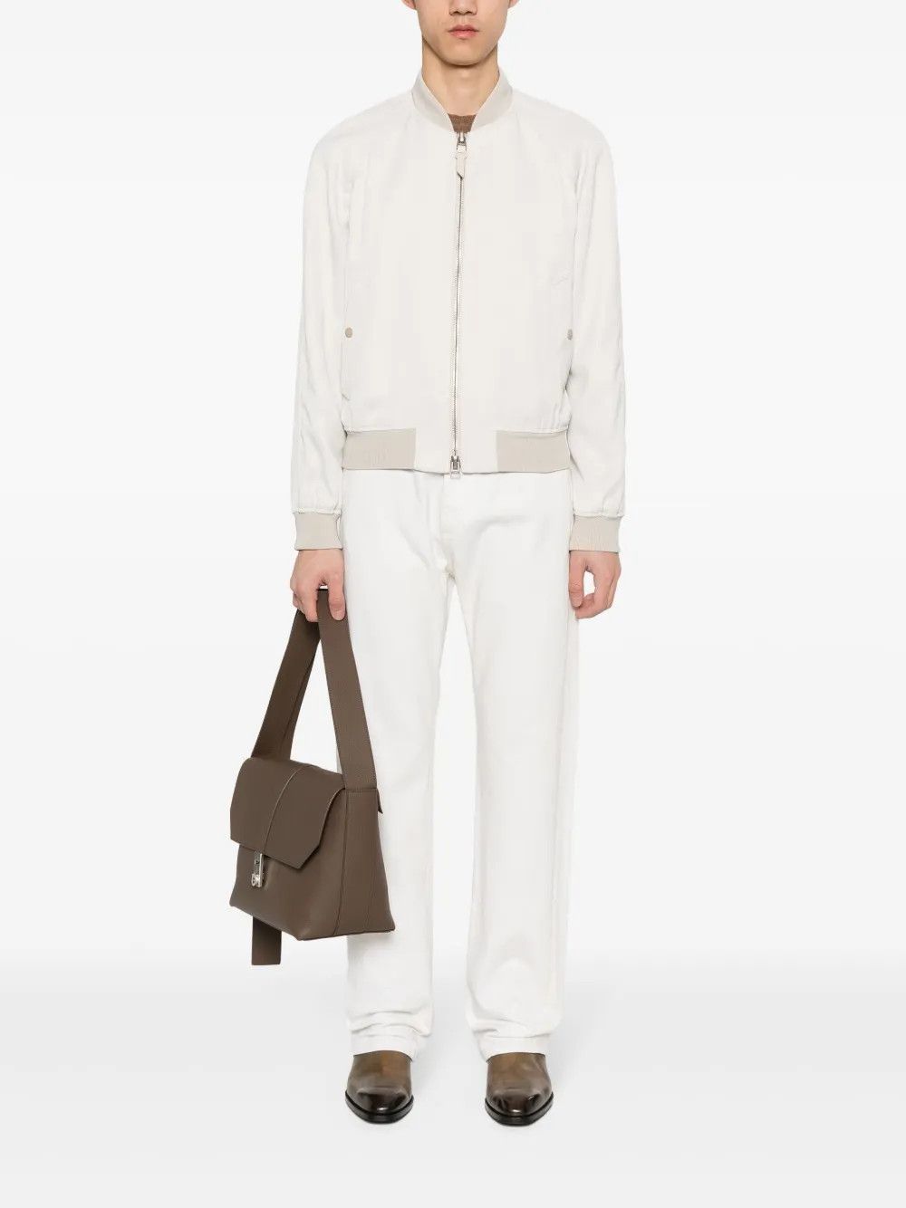 Tom Ford o1y0425 Bomber Jacket in White Size US M / EU 48-50 / 2 - 5 Thumbnail