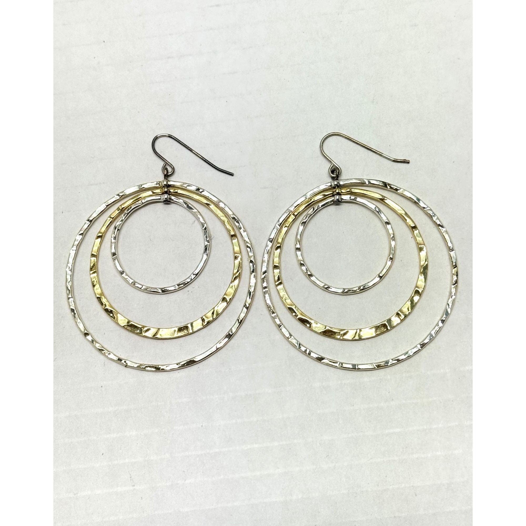 Vintage Vintage gold silver ring hoop dangle earrings Size ONE SIZE - 1 Thumbnail