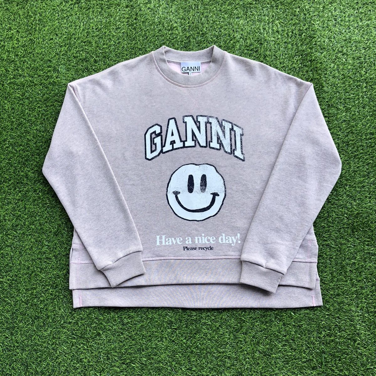 Ganni Ganni Smiley Oversized Sweatshirt Size ONE SIZE - 1 Thumbnail