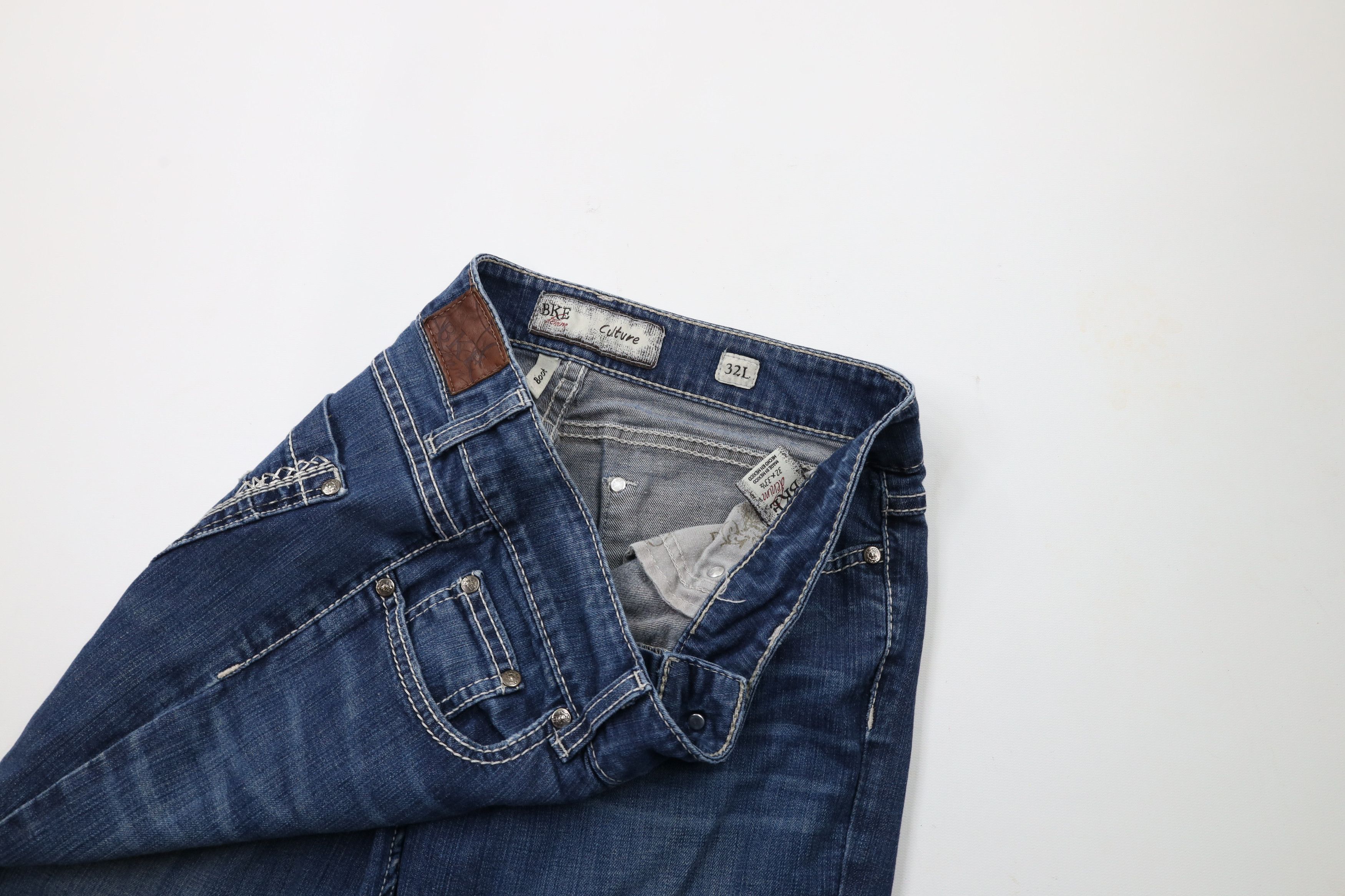 BKE × Vintage Buckle BKE Faded Thick Stitch Stretch Culture Bootcut Jeans Size 32" / US 10 / IT 46 - 9 Thumbnail