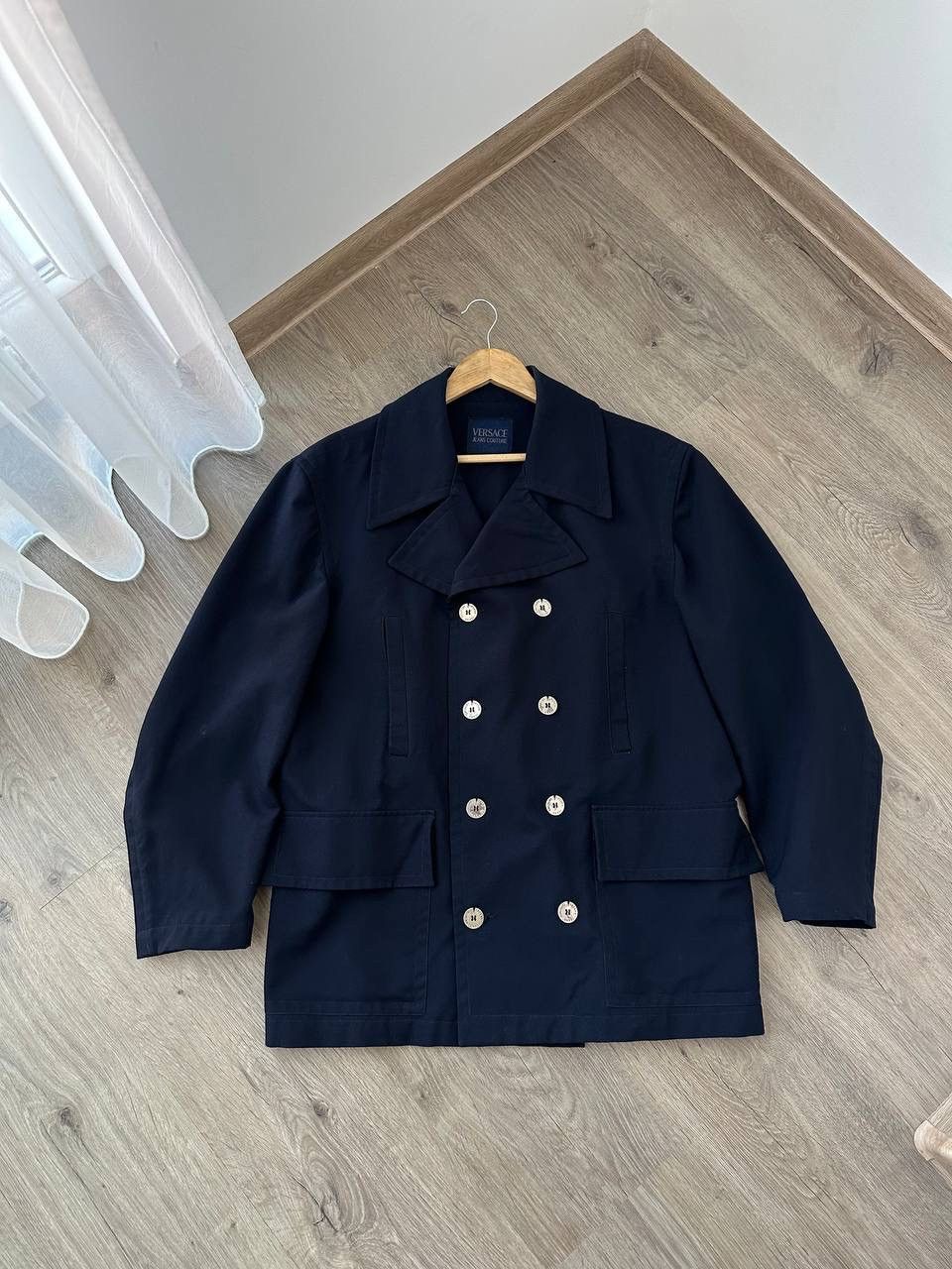 Vintage Versace Jeans Couture Coats Boton Blue Jacket