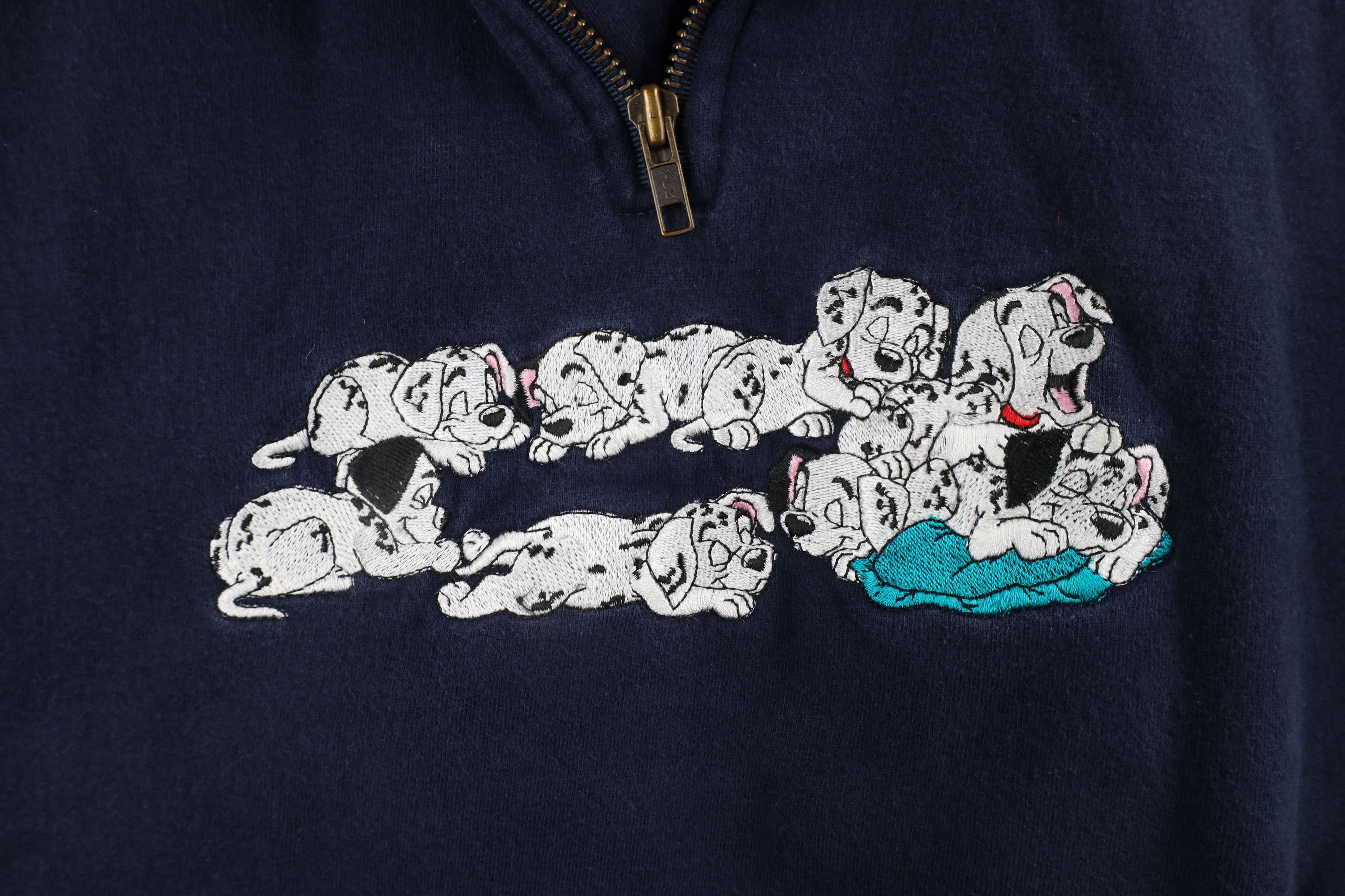 Disney × Vintage Vintage 90s Disney Dalmatians Half Zip Pullover Sweatshirt Size L / US 10 / IT 46 - 4 Thumbnail