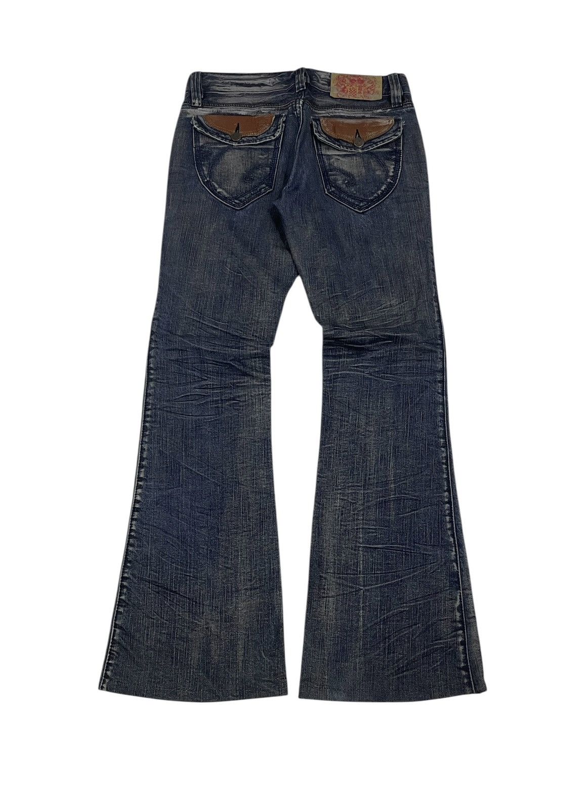 Hysteric Glamour × Japanese Brand × Tornado Mart Casva Japan Leather Pockets Flare Jeans Size US 30 / EU 46 - 1 Thumbnail
