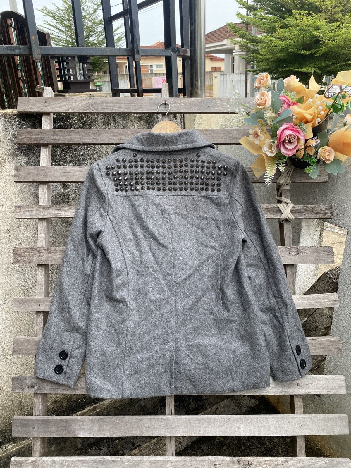 Japanese Brand × Vintage Wool-Blend Double-Breasted Peacoat Jacket - Studded Pocket Size S / US 4 / IT 40 - 7 Thumbnail