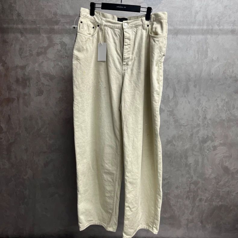 Balenciaga Balenciaga size S Beige Solid Washed Loose Wide Leg Pants Size US 27 - 1 Thumbnail