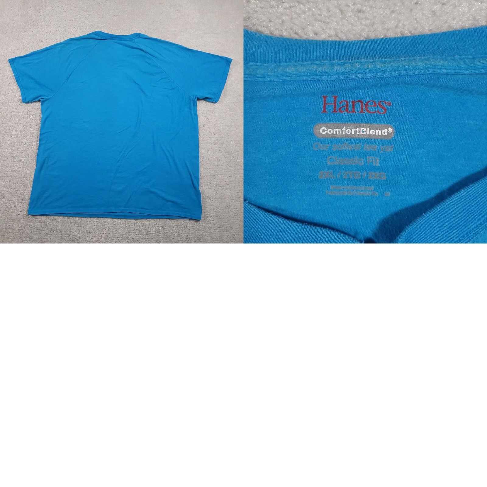 Hanes Hanes Shirt Mens 2XL Blue Short Sleeve Henley Comfort Stretch Grunge Work Skater Shirt Men Regular Short Sleeve Henley Blue 2XL Hanes Mens Shirt Size US XXL / EU 58 / 5 - 9 Thumbnail