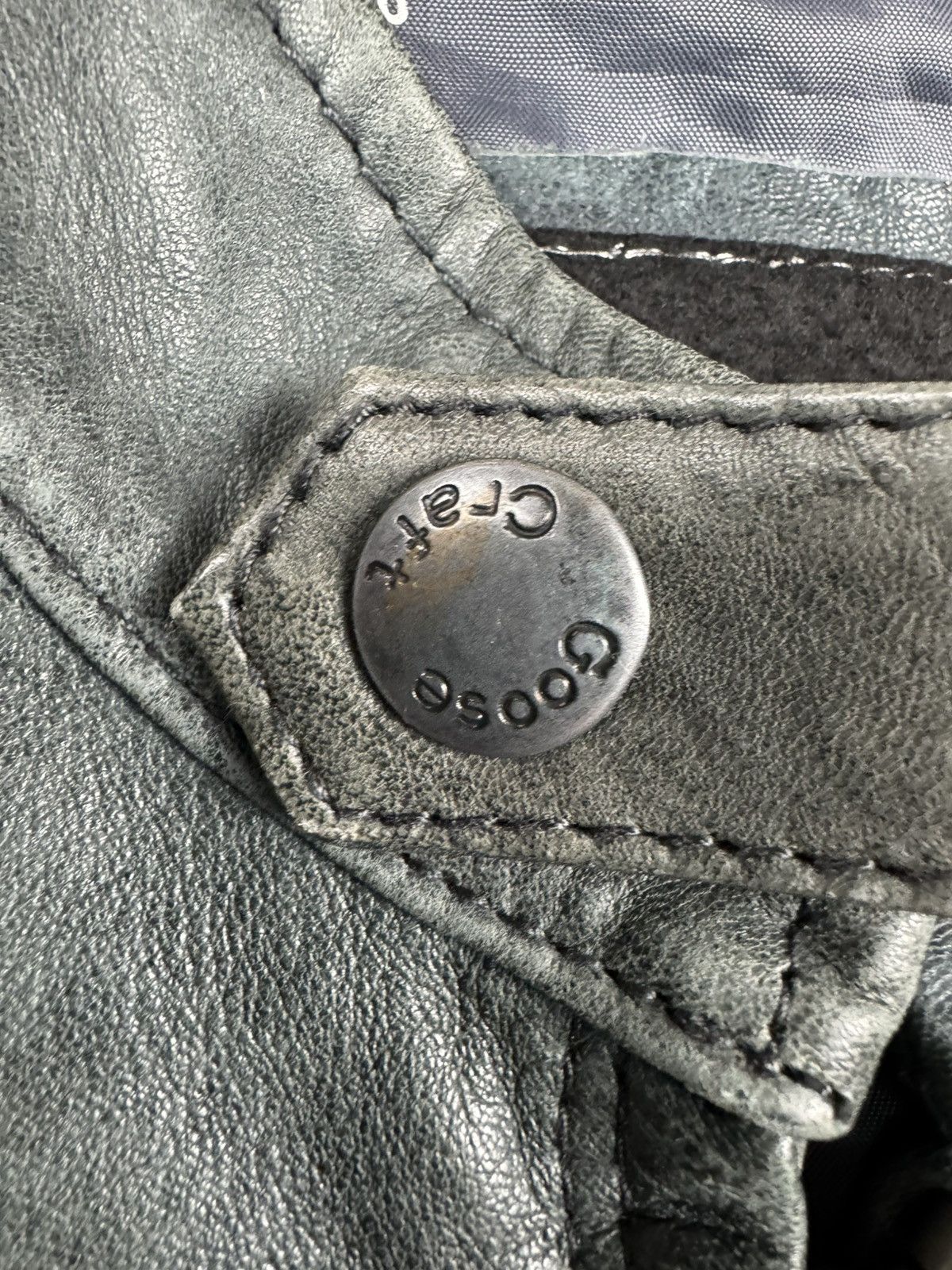 Designer × Vintage Vintage 90s Goose Craft real leather biker jacket boxy Size US XL / EU 56 / 4 - 15 Thumbnail