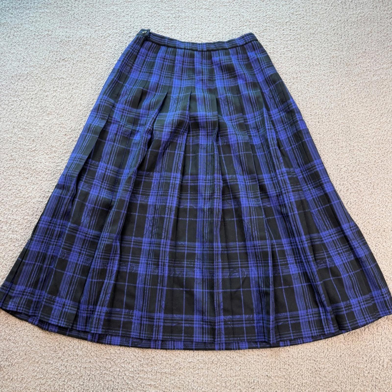 Pendleton Pendleton Classic Plaid Midi Skirt 10 Blue 100% Virgin Wool Size 32" / US 10 / IT 46 - 2 Thumbnail