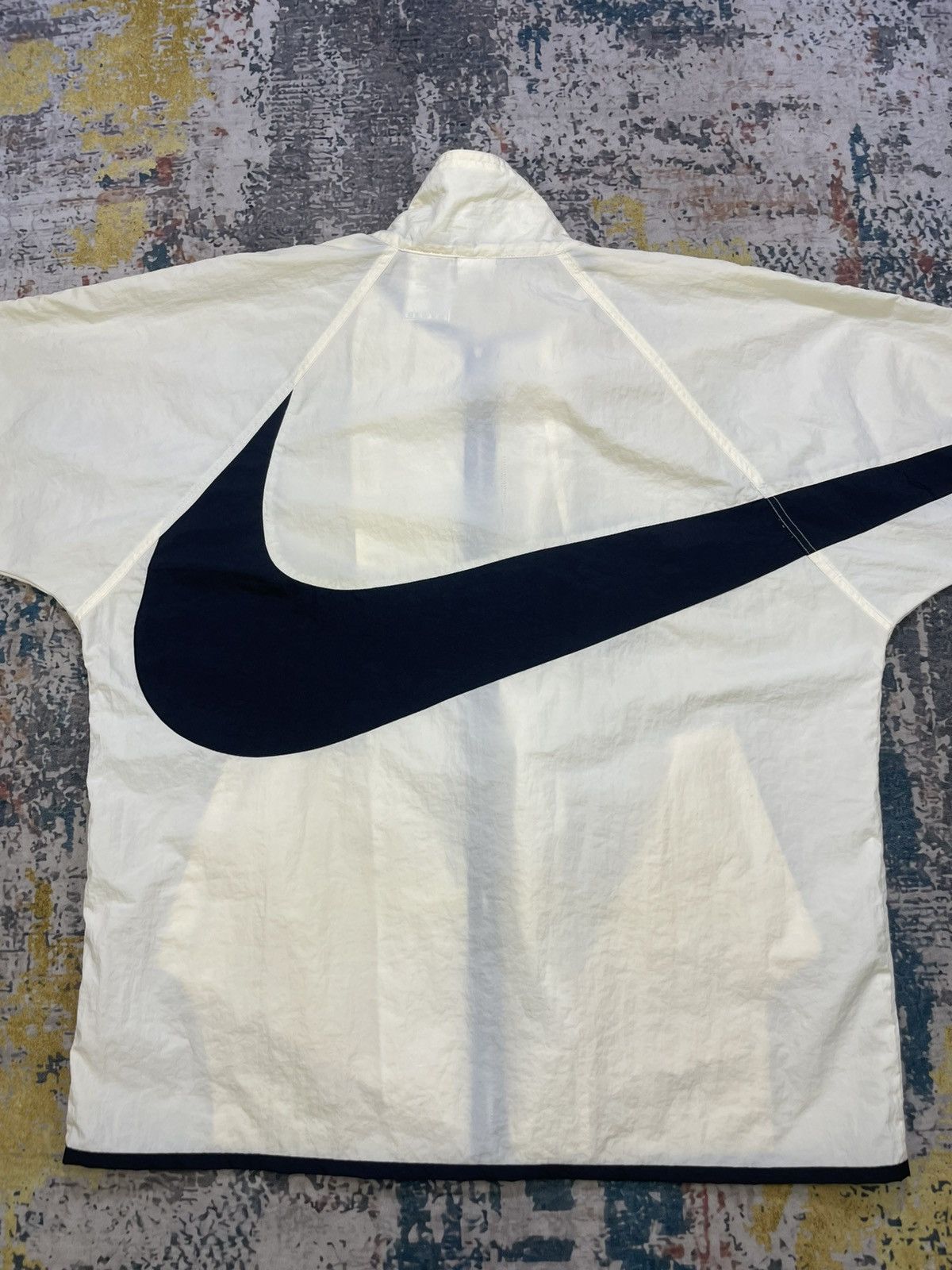 Nike Vtg 90s Nike Big Swoosh Nylon Windbreaker Jacket Size US XL / EU 56 / 4 - 4 Thumbnail