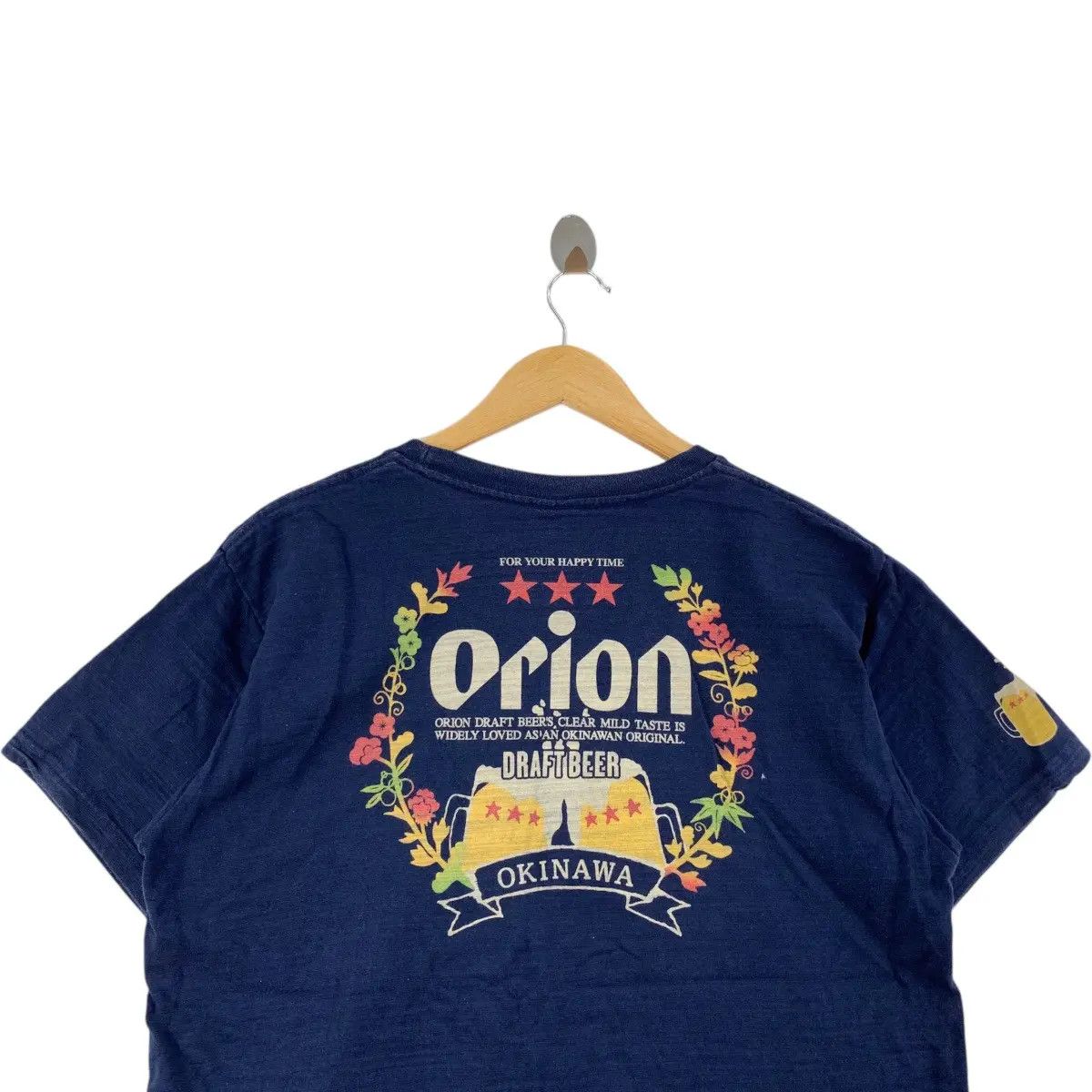 Vintage ORION OKINAWA DRAFT BEER Pure Navy Tee Shirt Top Japan Size US L / EU 52-54 / 3 - 2 Thumbnail