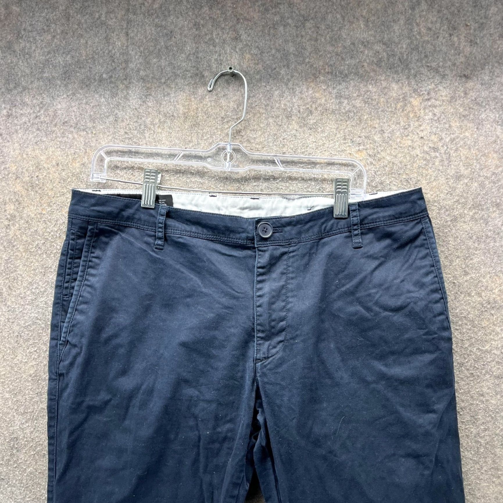 Armani Exchange Armani Exchange Pants Mens 33R Navy Chino Slim Fit Stretch Flat Front Casual Size US 33 - 3 Thumbnail