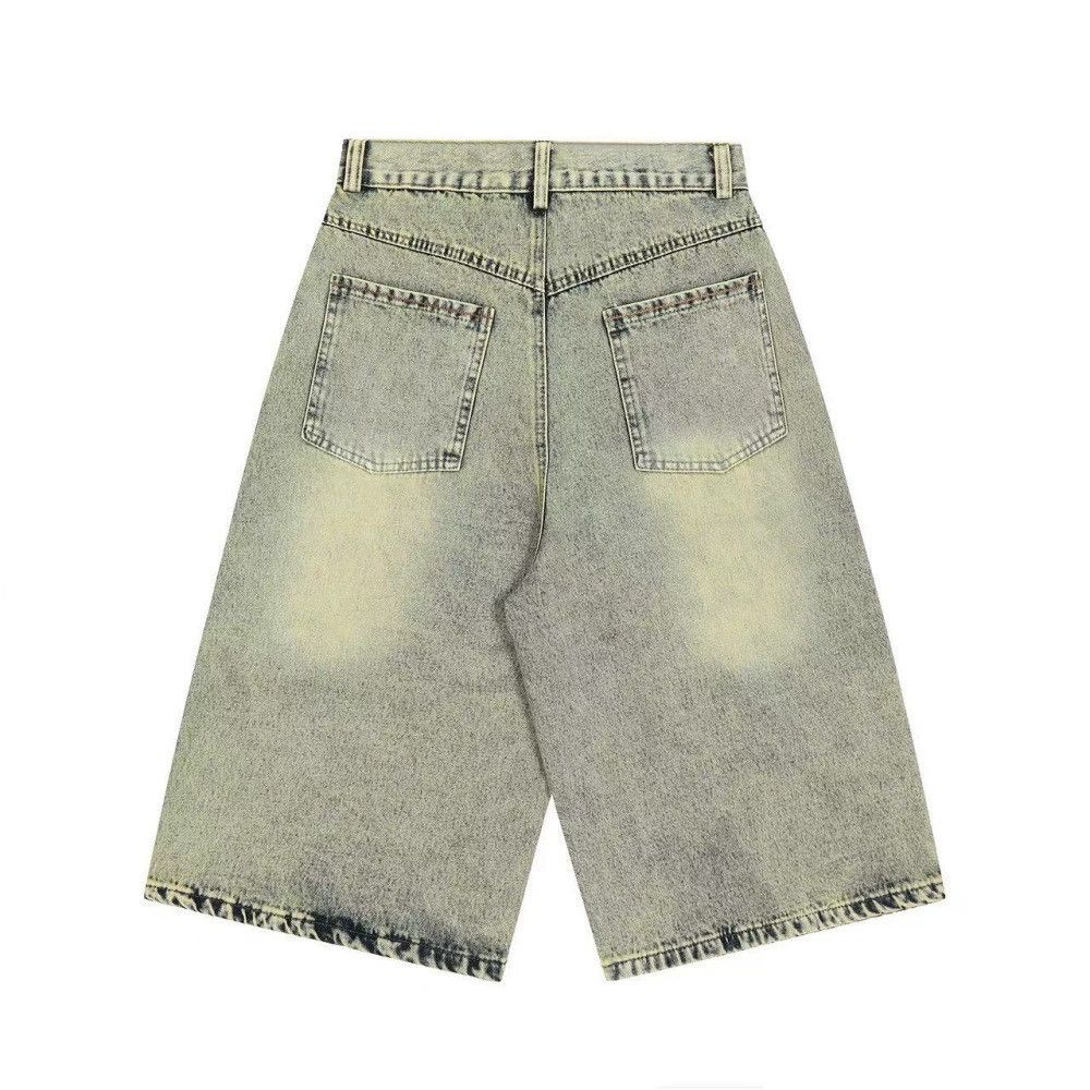 Jean Men's punk distressed washed denim shorts Size US 32 / EU 48 - 2 Thumbnail