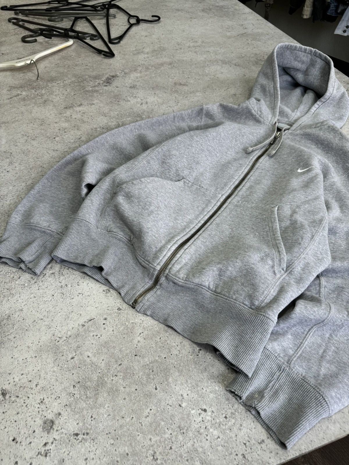 Nike × Vintage Vintage Nike Stoned Cotton Zip Hoodie Size US S / EU 44-46 / 1 - 4 Thumbnail
