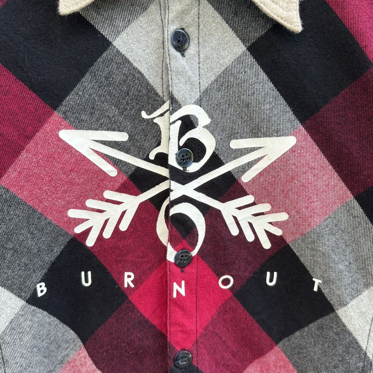 Japanese Brand BURNOUT Cross Arrow Flannel Shirt UVERworld Takuya Size US S / EU 44-46 / 1 - 5 Thumbnail