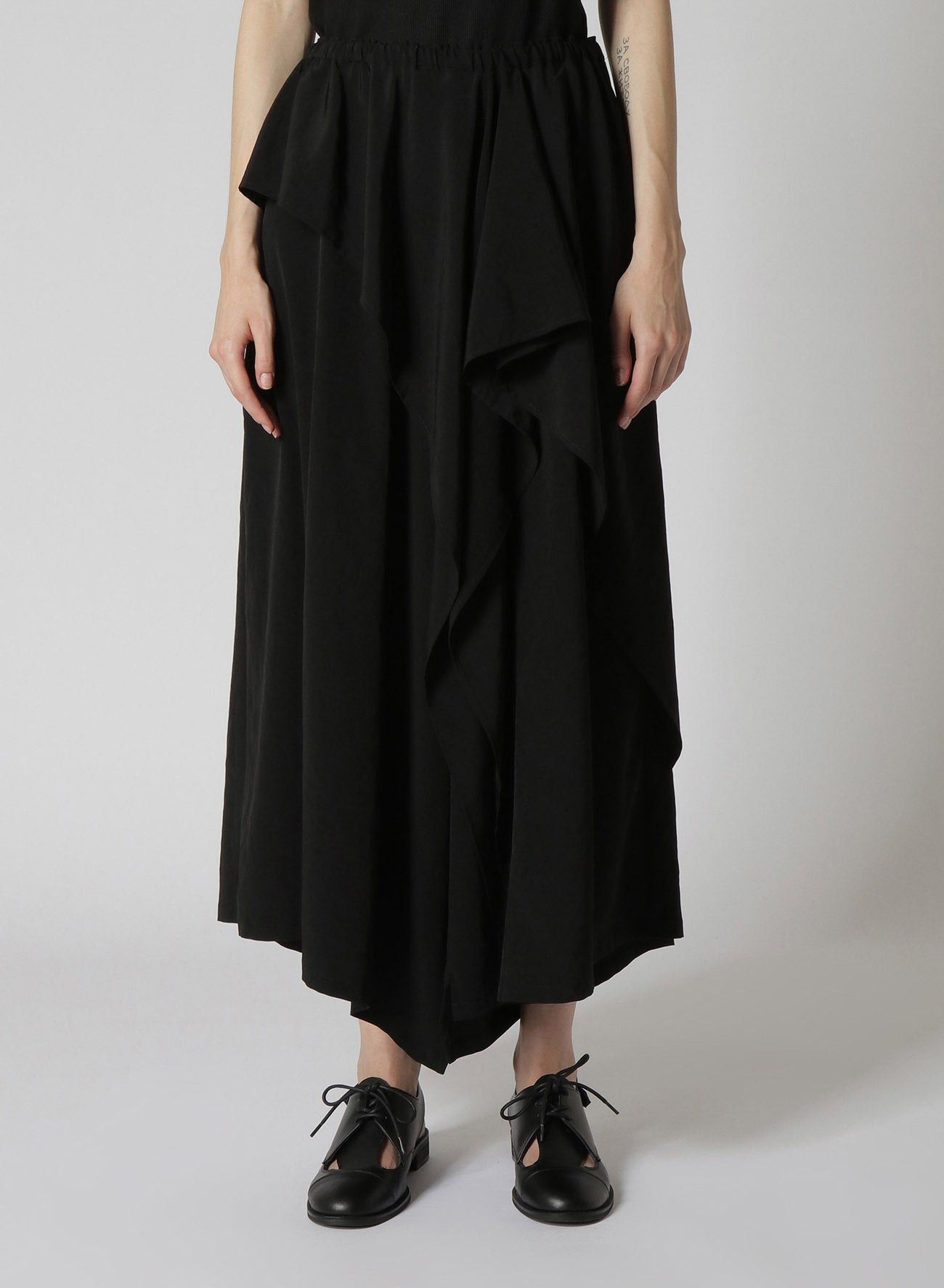 Yohji Yamamoto Y's Yohji Yamamoto - CREPE de CHINE RUFFLE PANTS Size 24" / US 00 / IT 34 - 7 Thumbnail