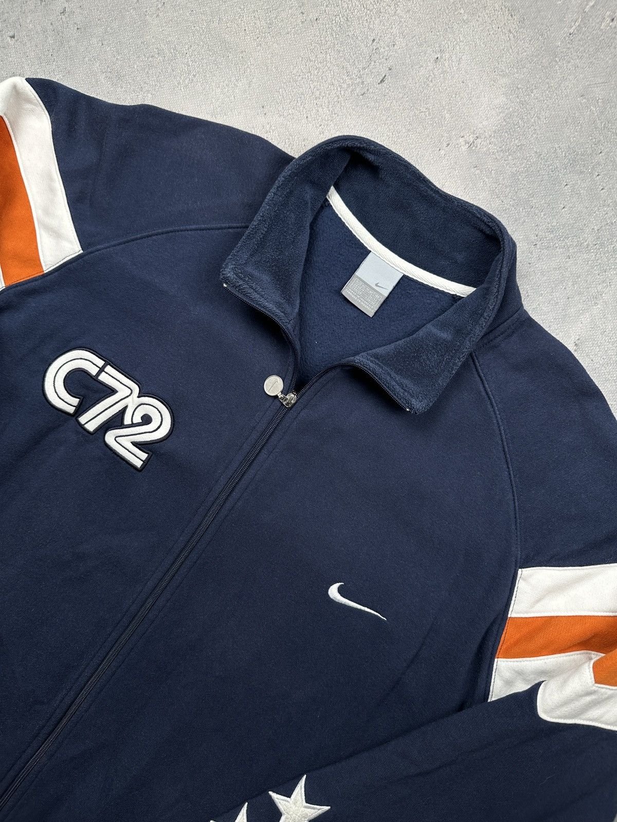 Nike Vintage Nike C72 Navy Track Jacket Star Sleeve Detailing 90s Size US XL / EU 56 / 4 - 5 Thumbnail
