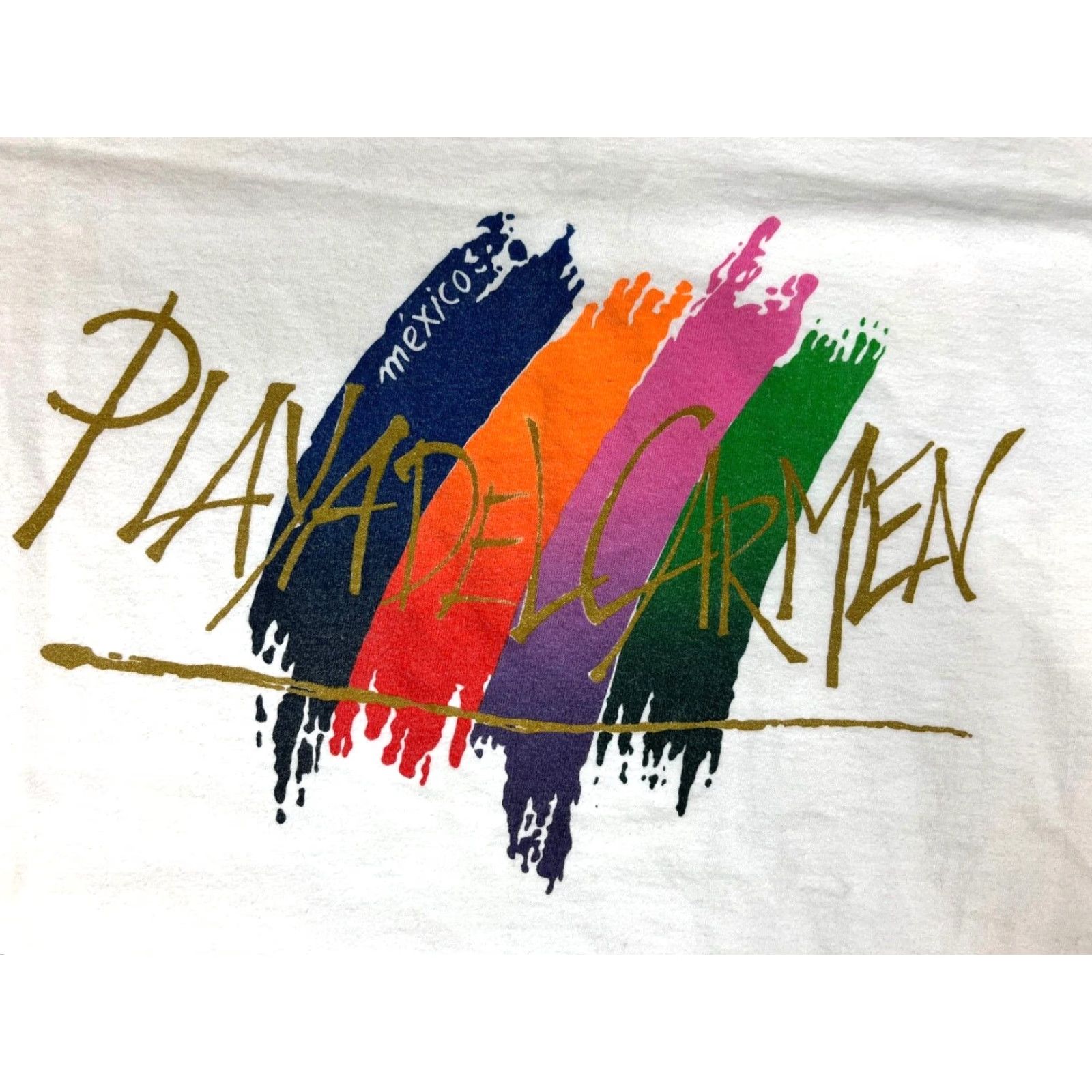 Iro VINTAGE Men’s 80s T-Shirt Jon Miro Art Playa del Carmen Mexico 2XL White Cotton Crew Neck Short Sleeve 80s Art Mens Miro Shirt Size US XXL / EU 58 / 5 - 5 Thumbnail