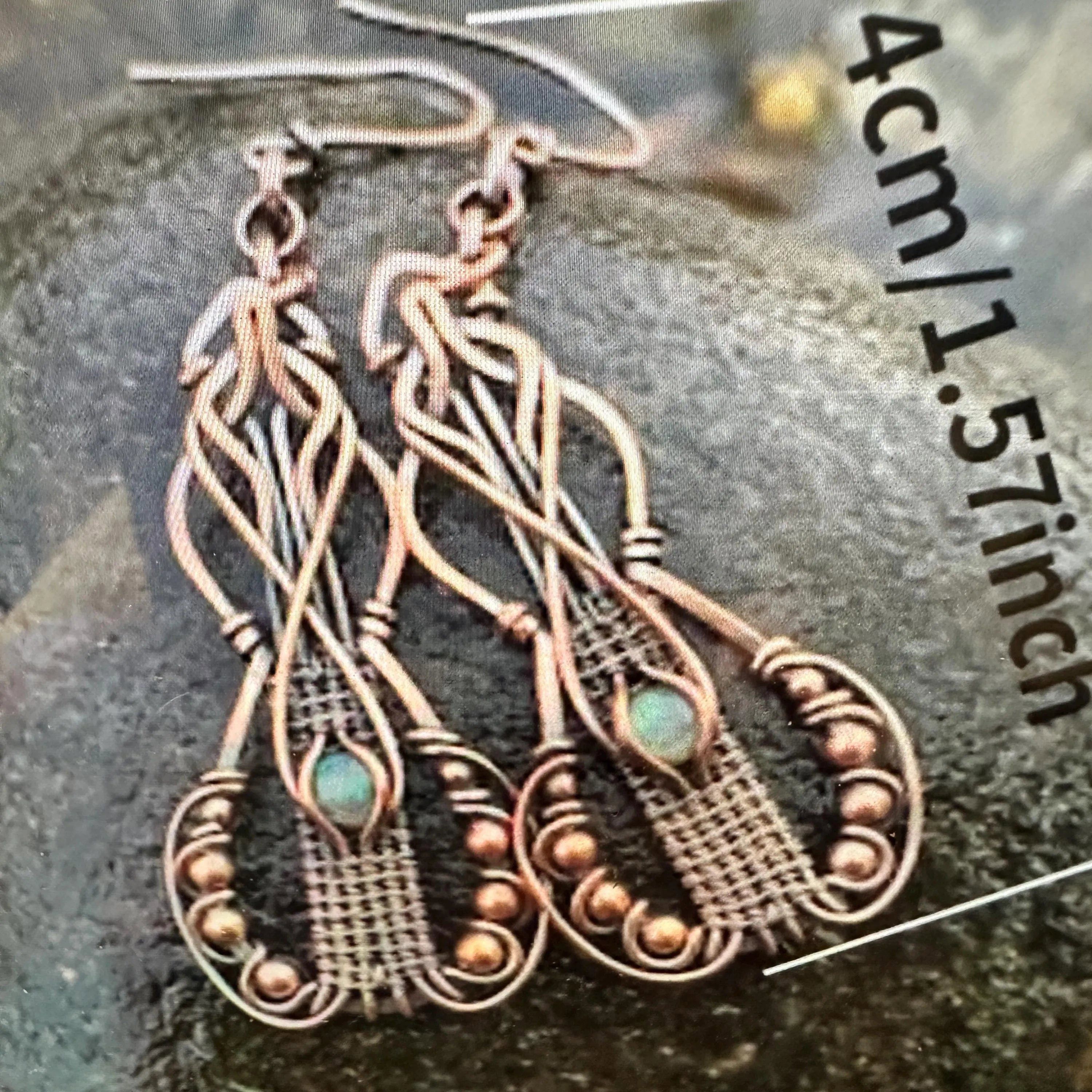 Other Handcrafted Bohemian Copper Wire-Wrapped Dangle Earrings,Lab Size ONE SIZE - 9 Thumbnail