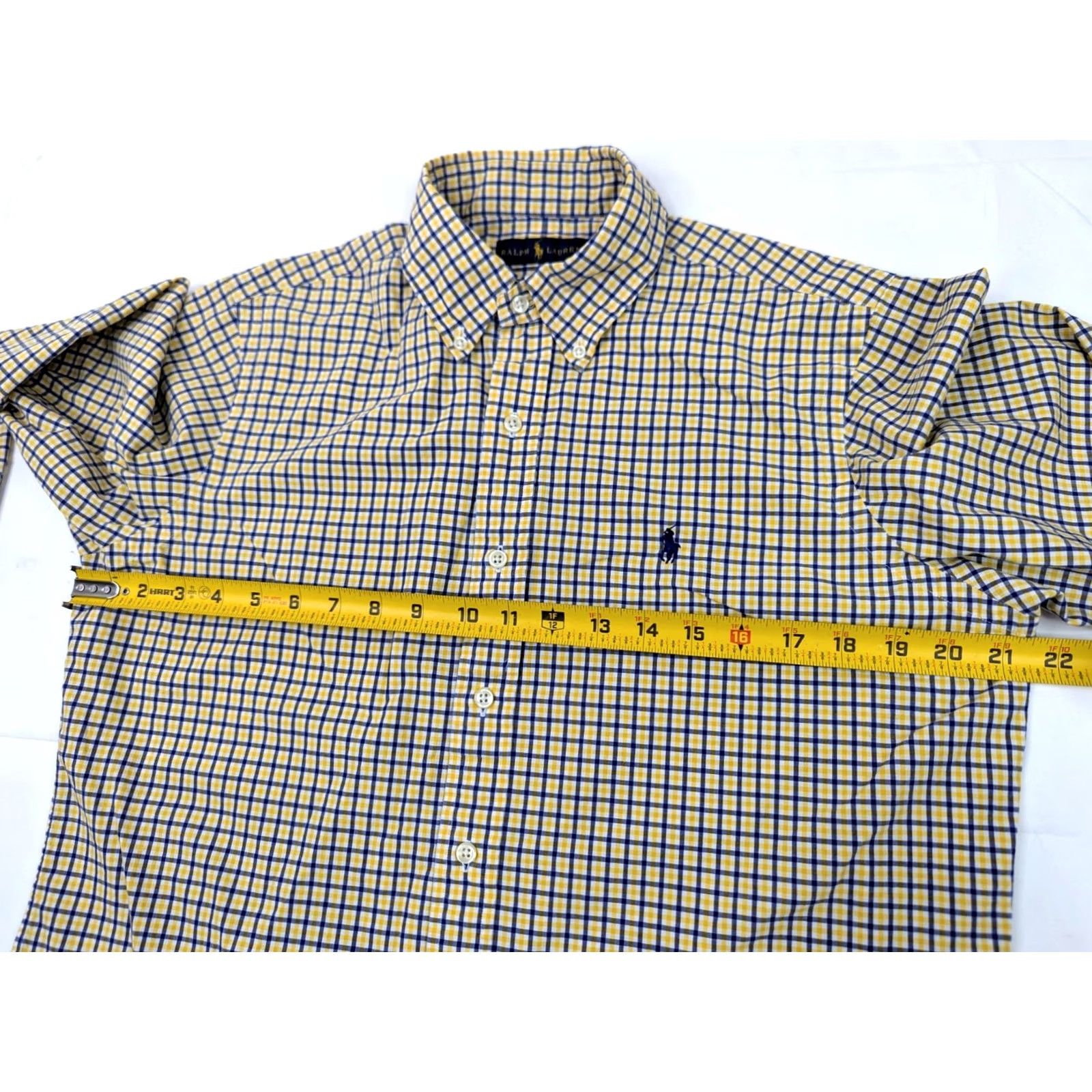 Polo Ralph Lauren VINTAGE Polo Ralph Lauren Button-Down Long Sleeve Shirt Men M Plaid Blue Yellow Cotton Size US M / EU 48-50 / 2 - 5 Thumbnail