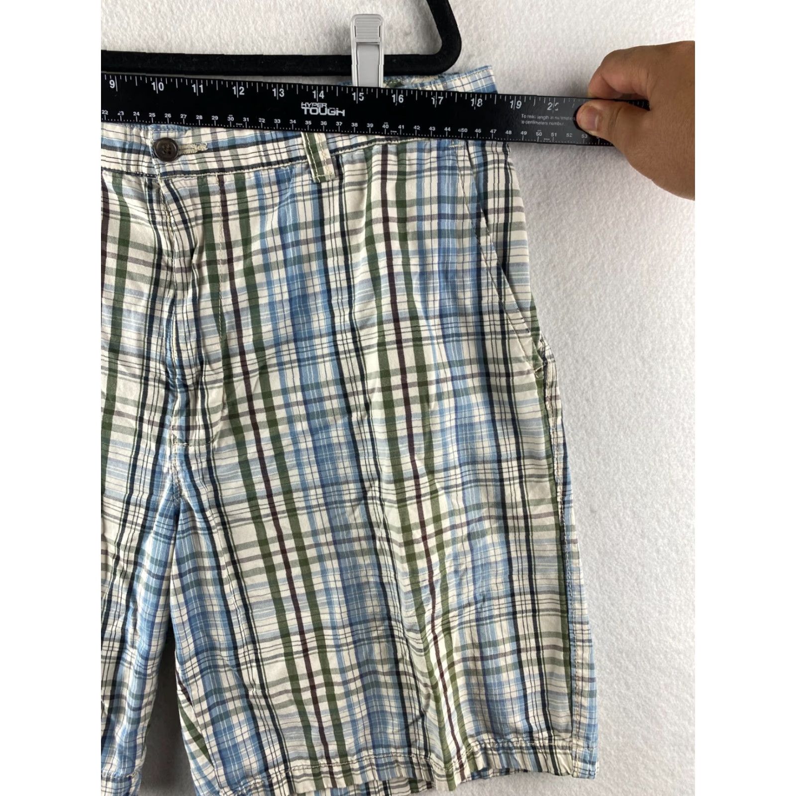 Club Room Club Room Shorts Mens 36 Multicolor Plaid Chino Flat Front Pockets Button Khaki Shorts Size US 36 / EU 52 - 3 Thumbnail