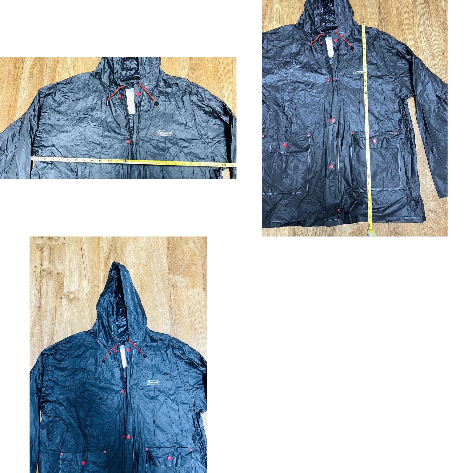 Rains Coleman Mens Hooded Rain Jacket Black L Zip Buckle Button Rain Coat Outdoor 300 Warmth Hiking Travel Workwear Regular Mid-Length Vintage No Size US L / EU 52-54 / 3 - 8 Thumbnail