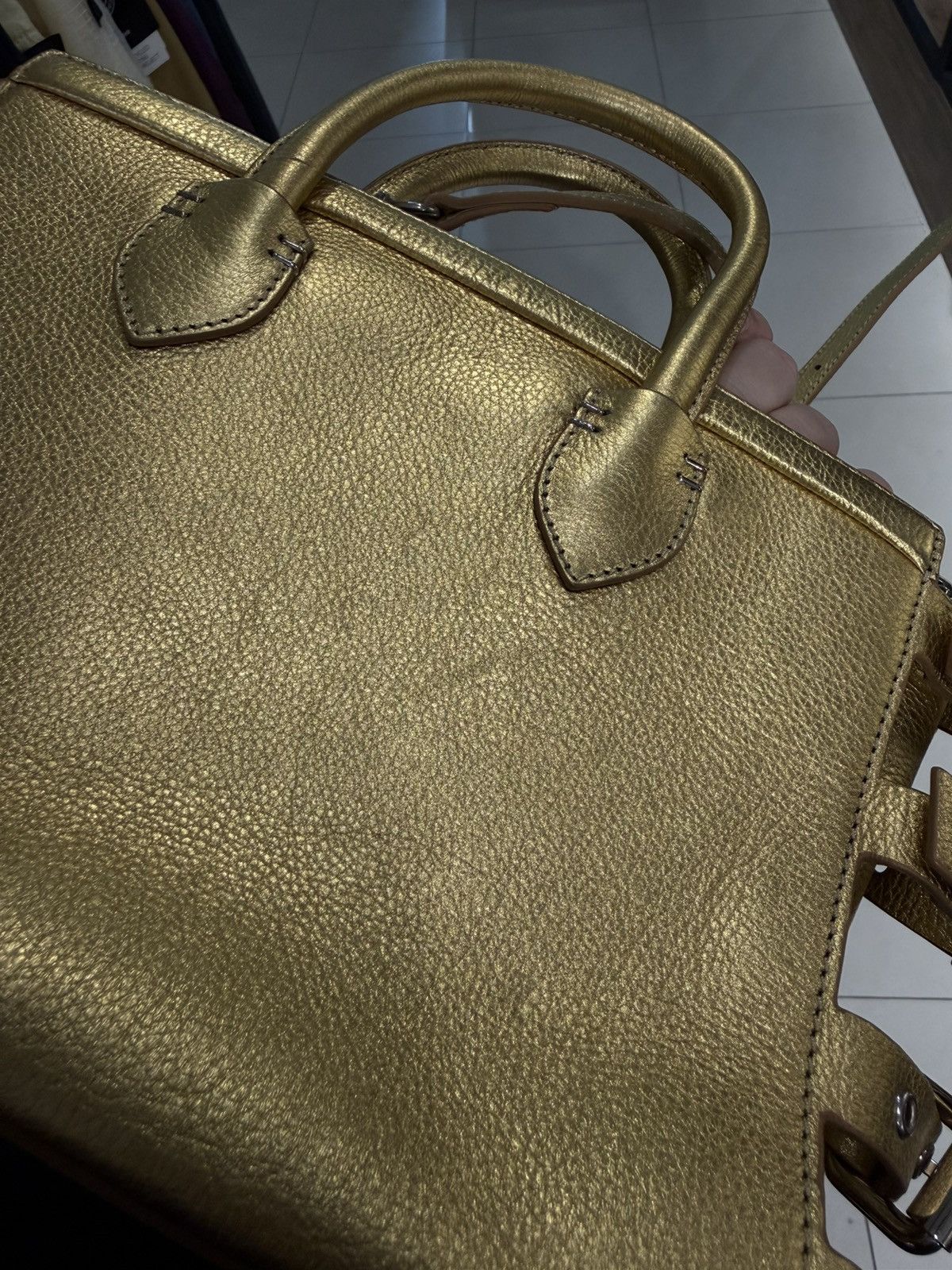 Giuseppe Zanotti Giuseppe Zanotti Gold Metallic leather Top Handle Bag logo Size ONE SIZE - 20 Thumbnail