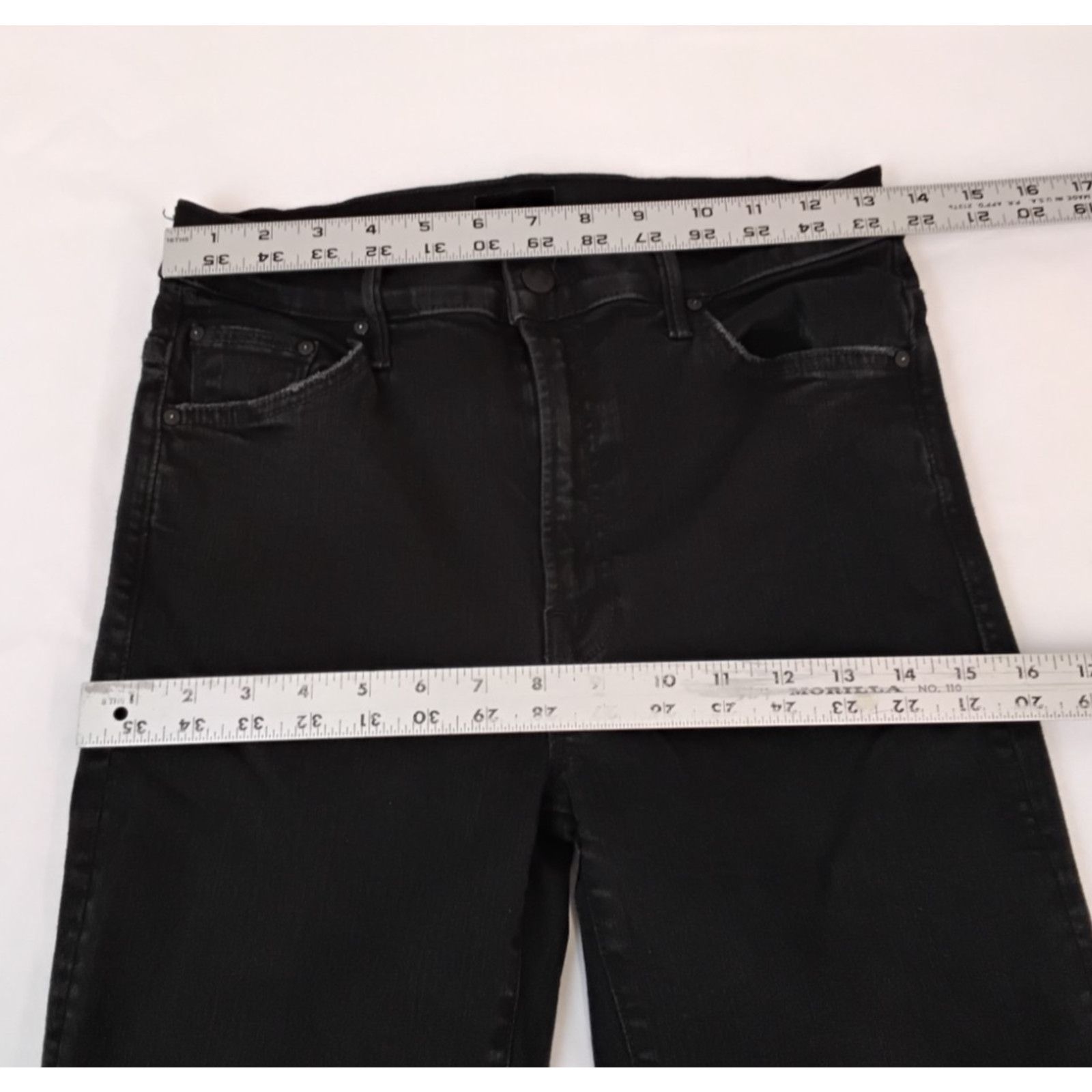 MOTHER Mother The Insider Jeans Women's 28 Black Wash Cropped Size 28" / US 6 / IT 42 - 9 Thumbnail
